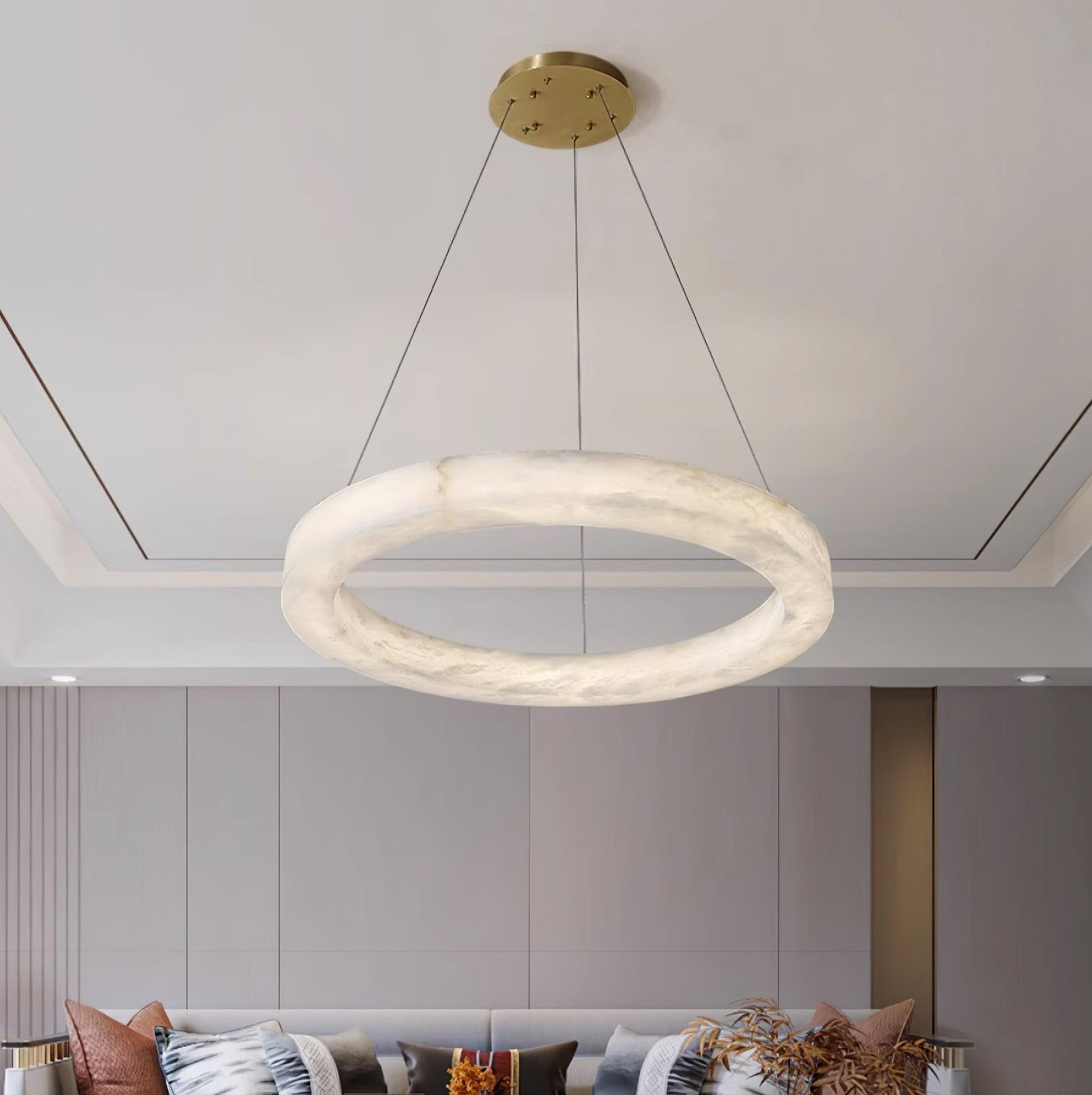 Olloros Alabaster Multi-Ring Pendant Light - Blowlighting
