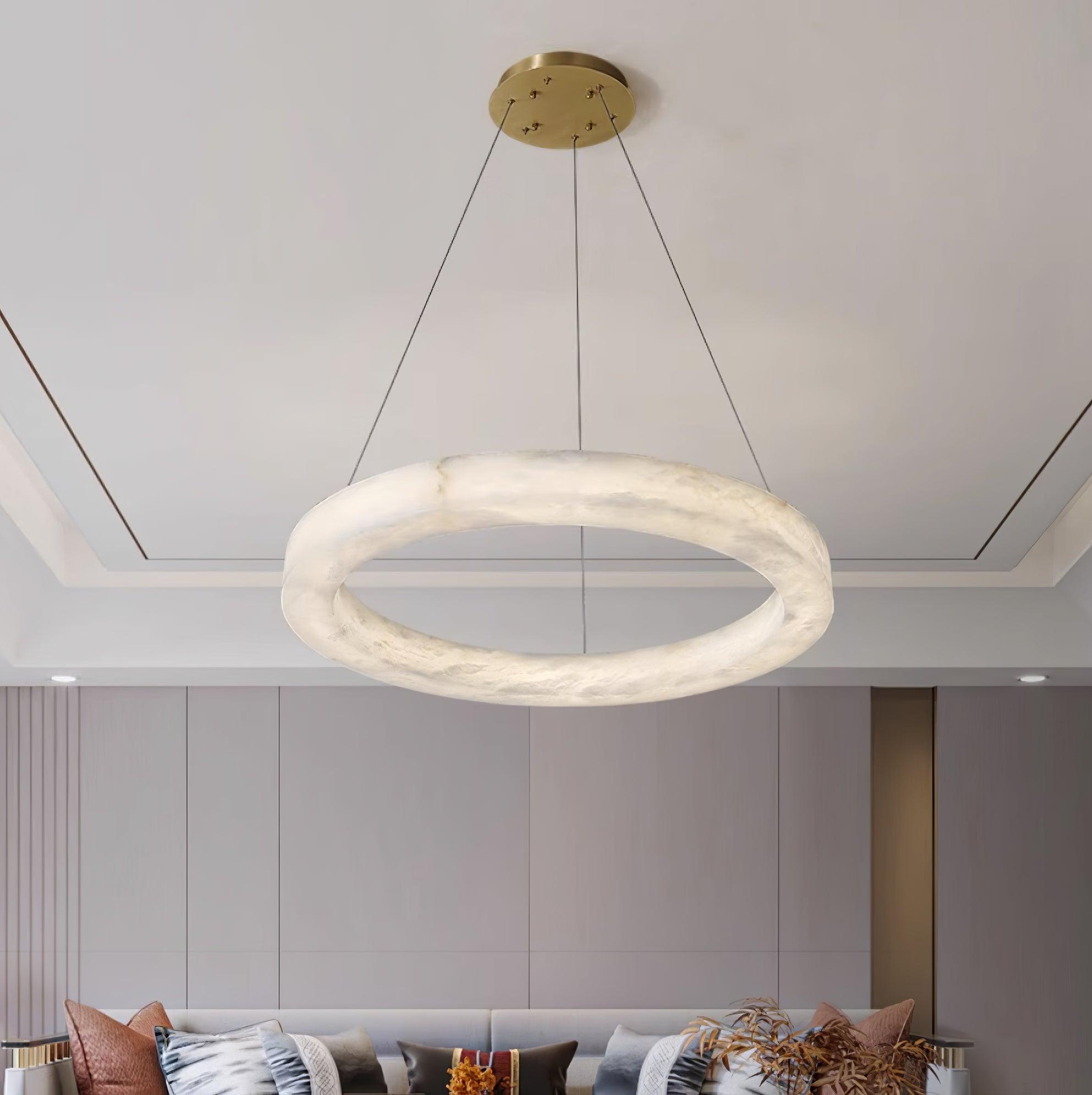 Olloros Alabaster Multi-Ring Pendant Light - Blowlighting