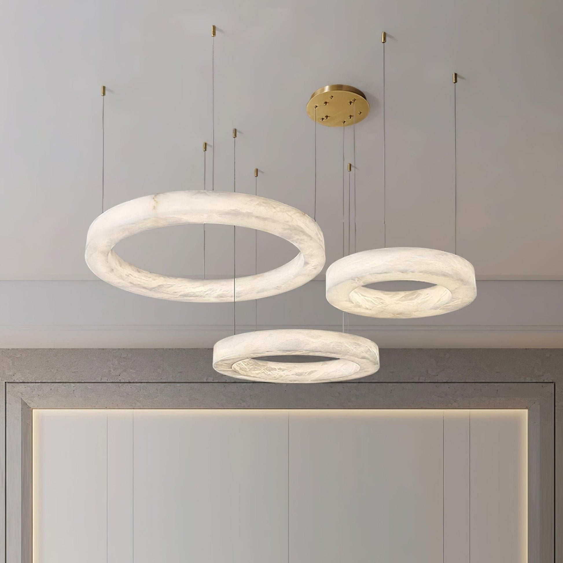 Olloros Alabaster Multi-Ring Pendant Light - Blowlighting