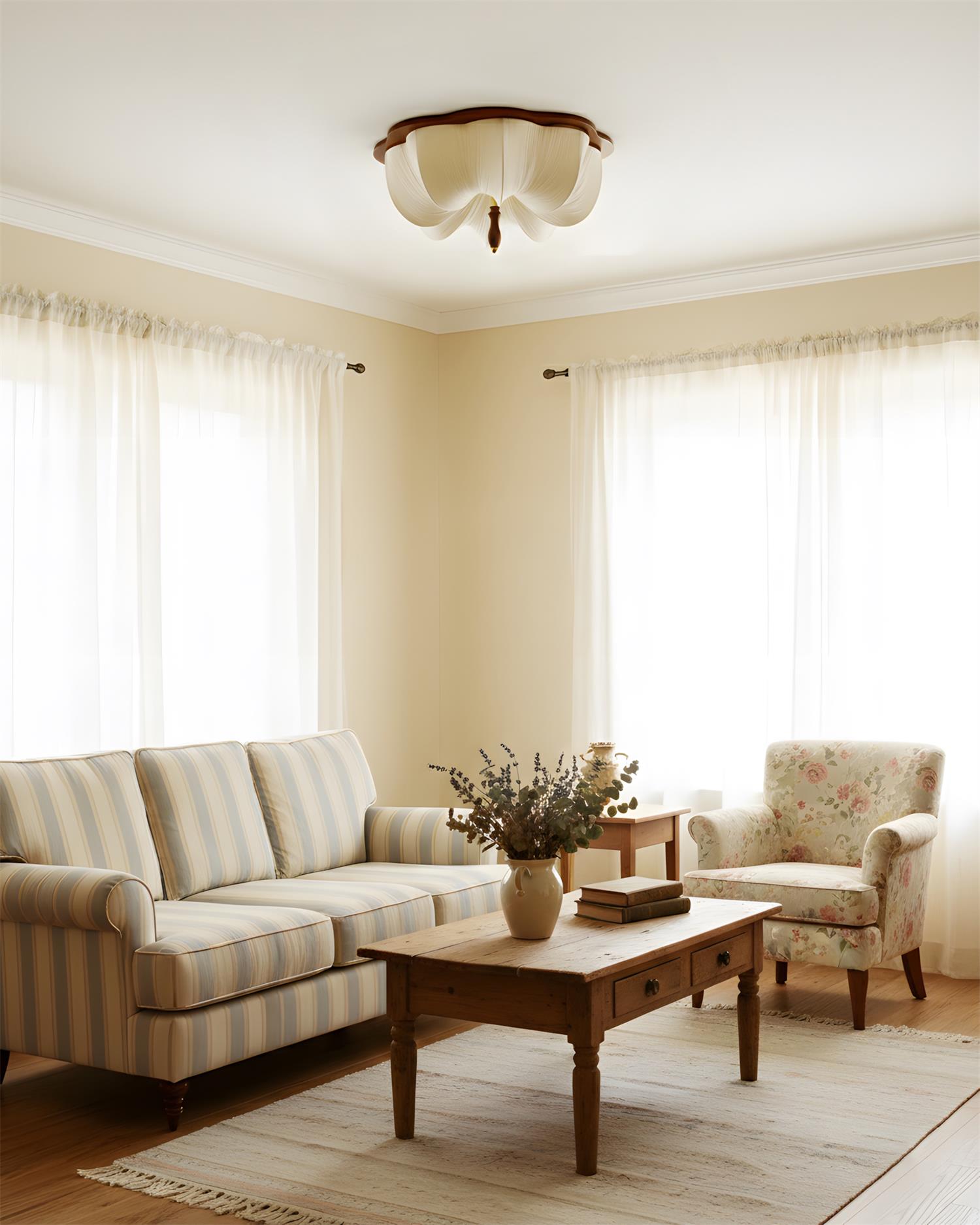 Marivelle Modern Fabric Ceiling Light