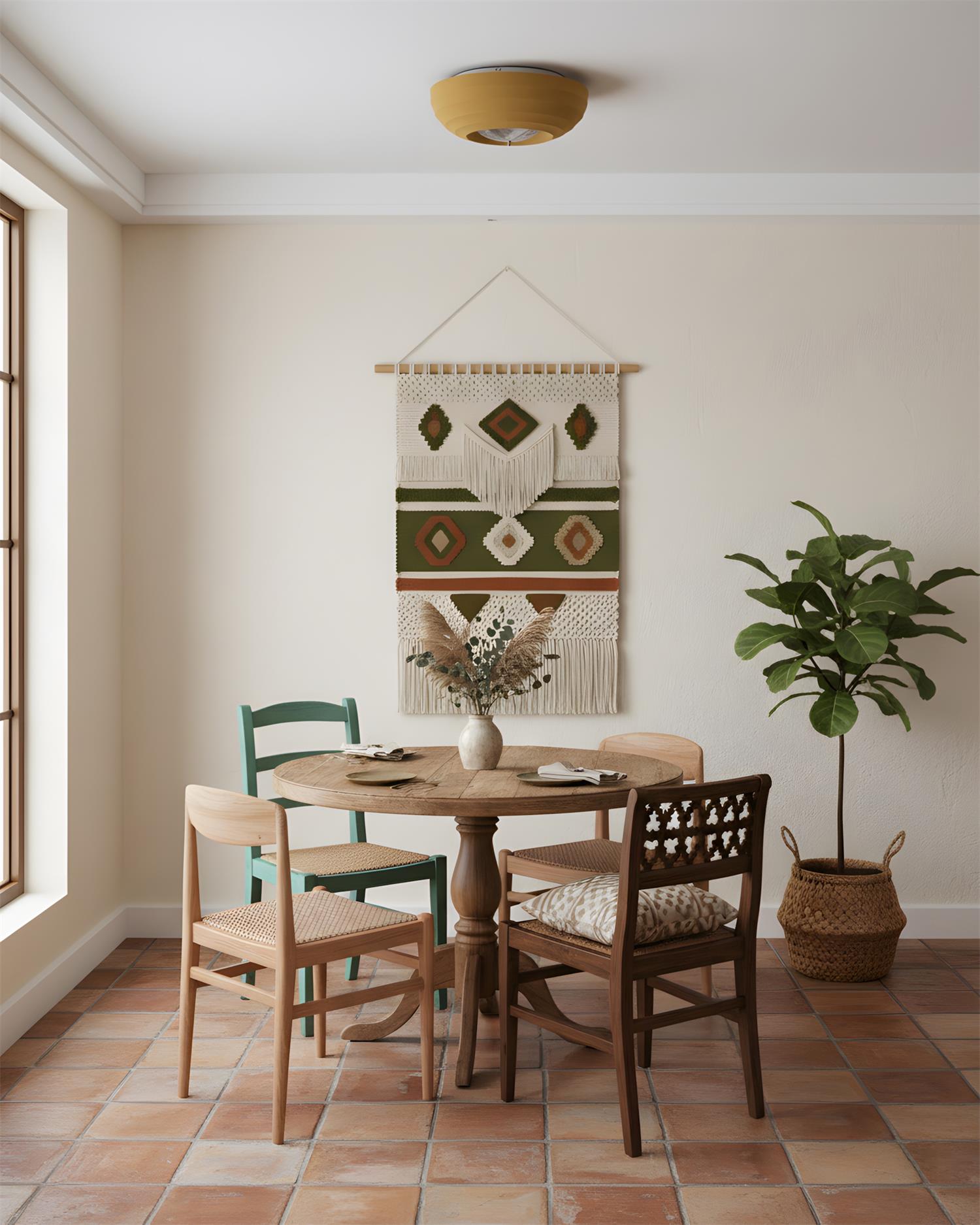 Capiz Matte Metal Ceiling Lamp
