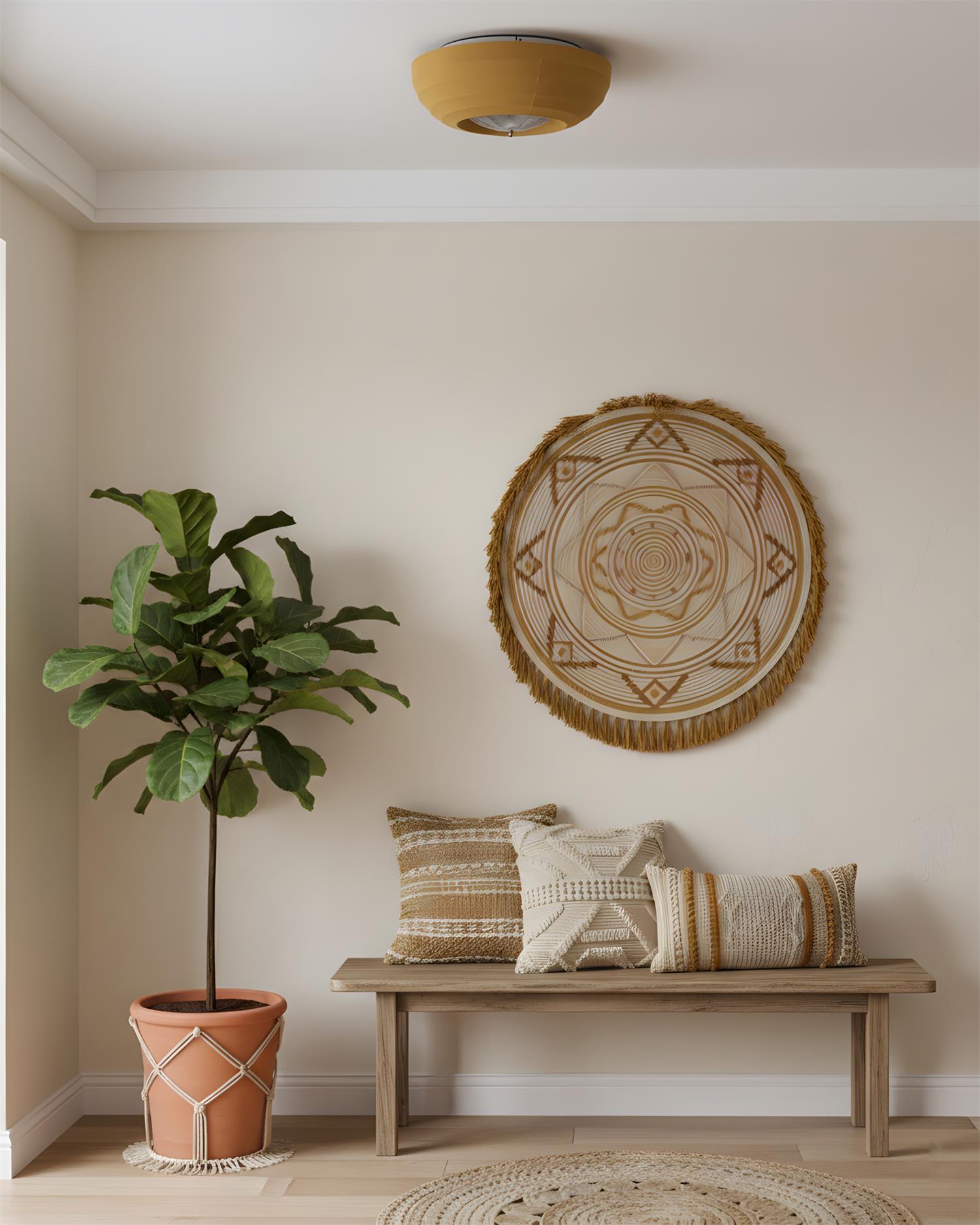 Capiz Matte Metal Ceiling Lamp