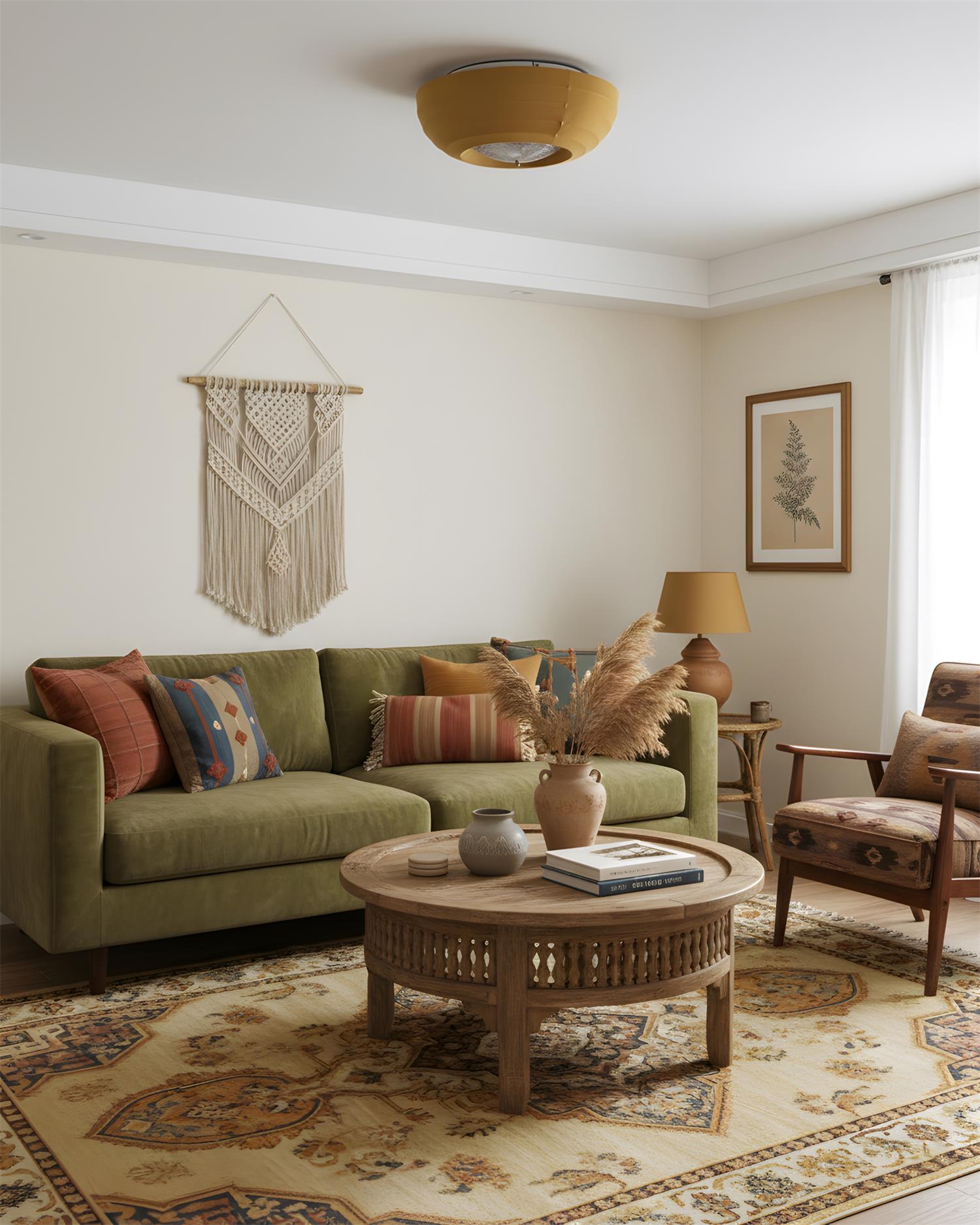 Capiz Matte Metal Ceiling Lamp