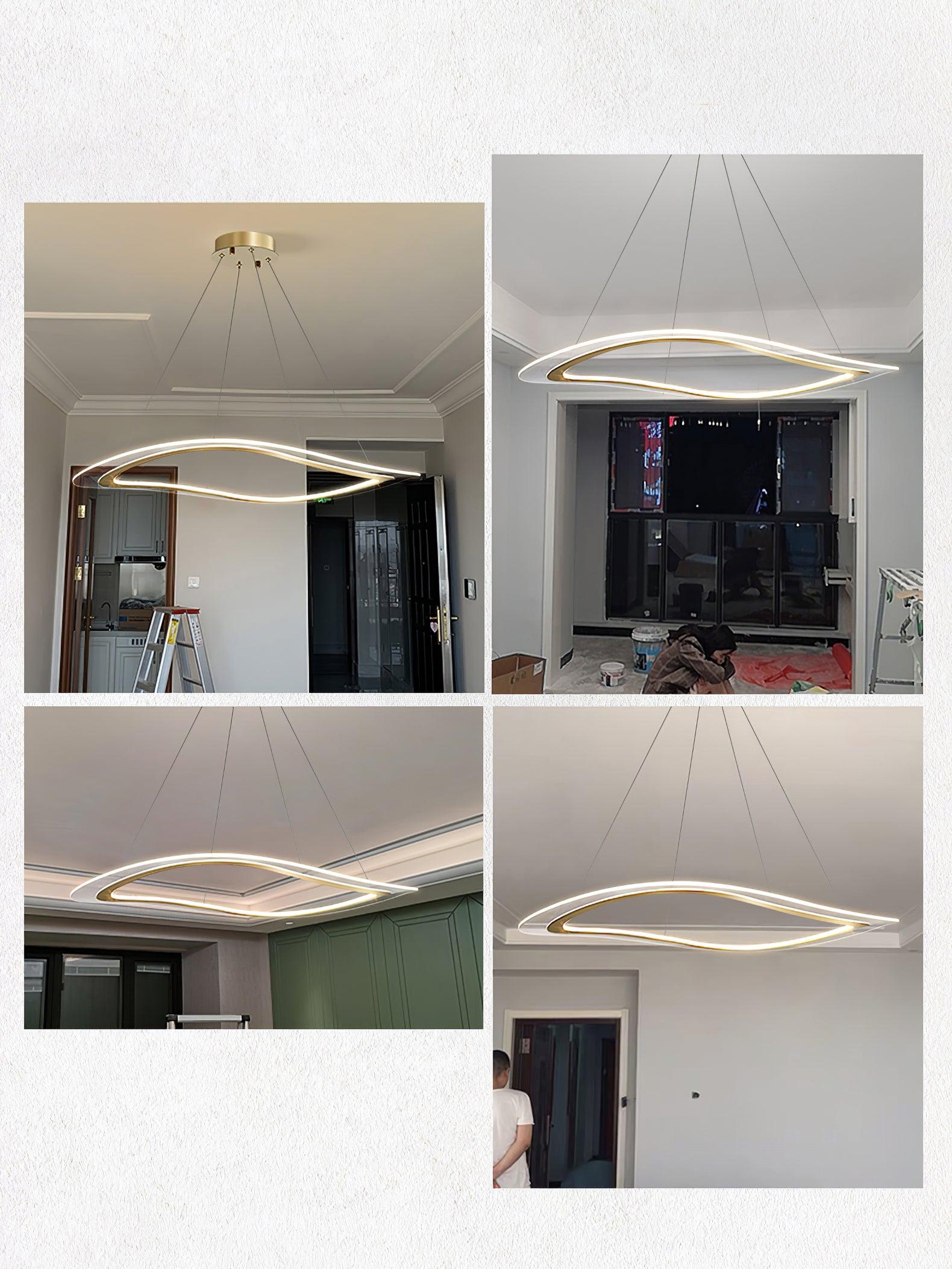 Lustra Chandelier LED Acrylic Gold Modern - Blowlighting