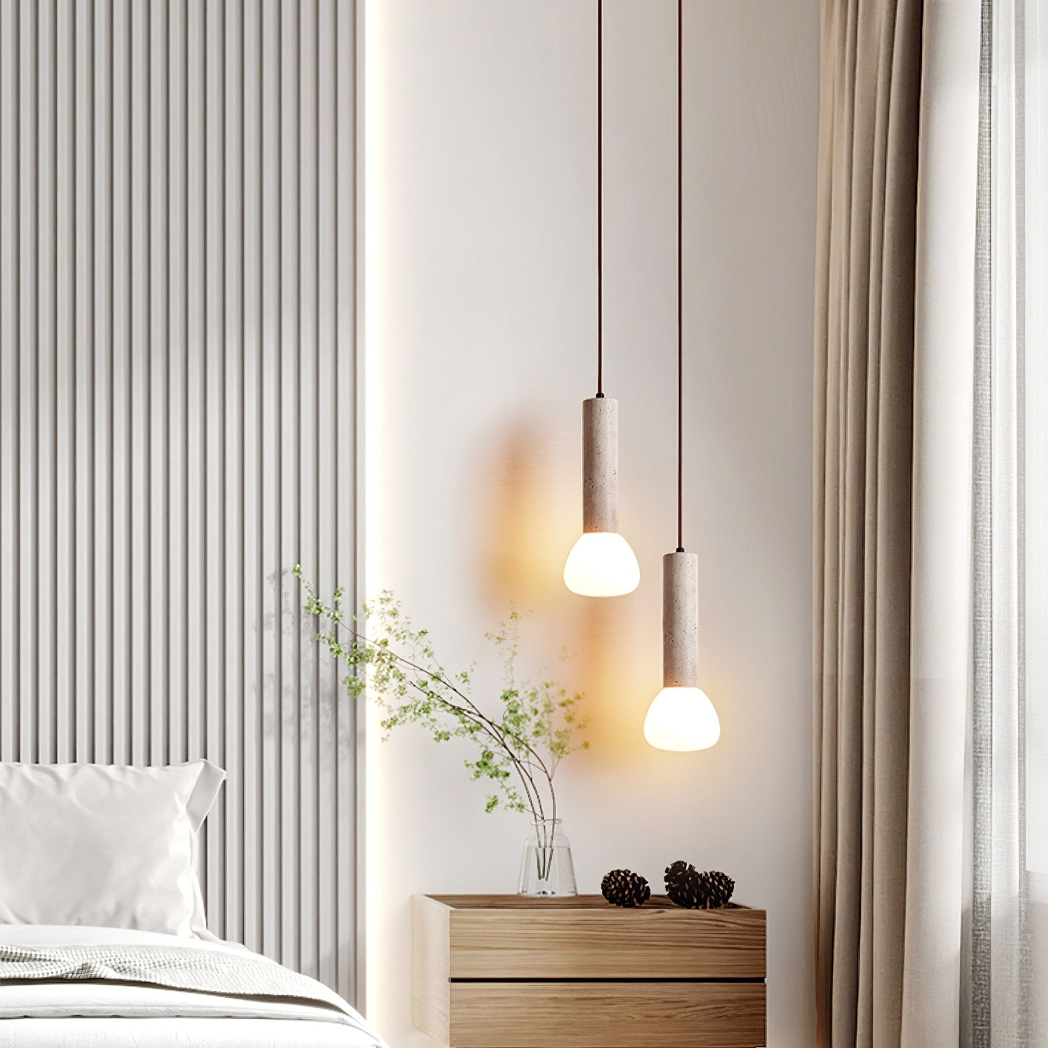 Cicaris Minimalist Travertine Pendant Light - Blowlighting