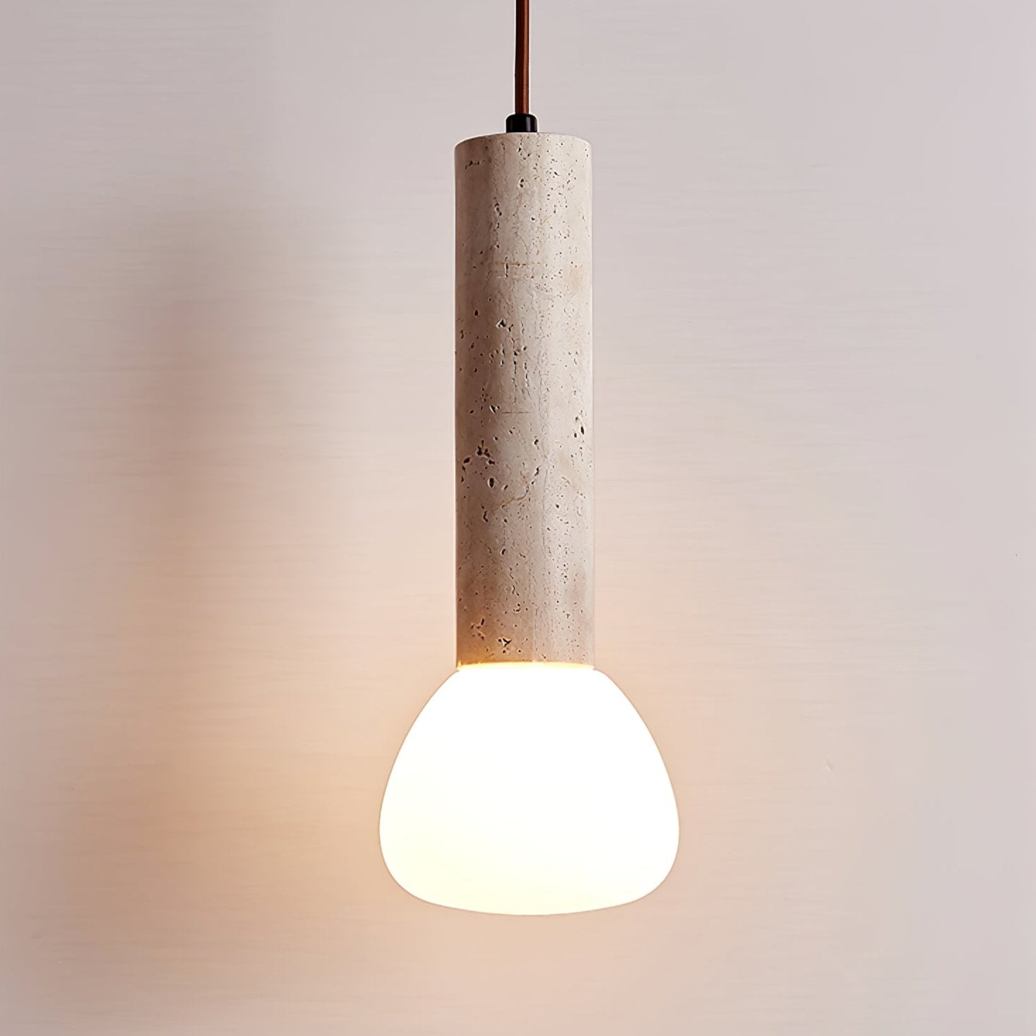 Cicaris Minimalist Travertine Pendant Light - Blowlighting