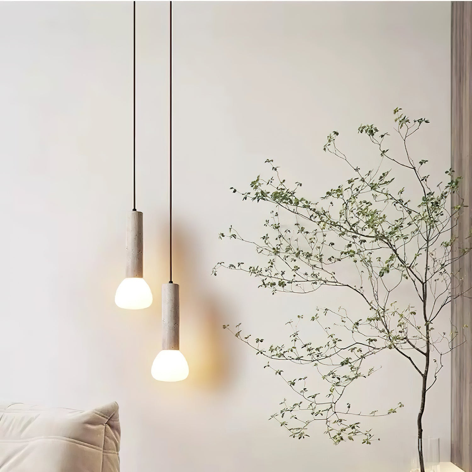 Cicaris Minimalist Travertine Pendant Light - Blowlighting