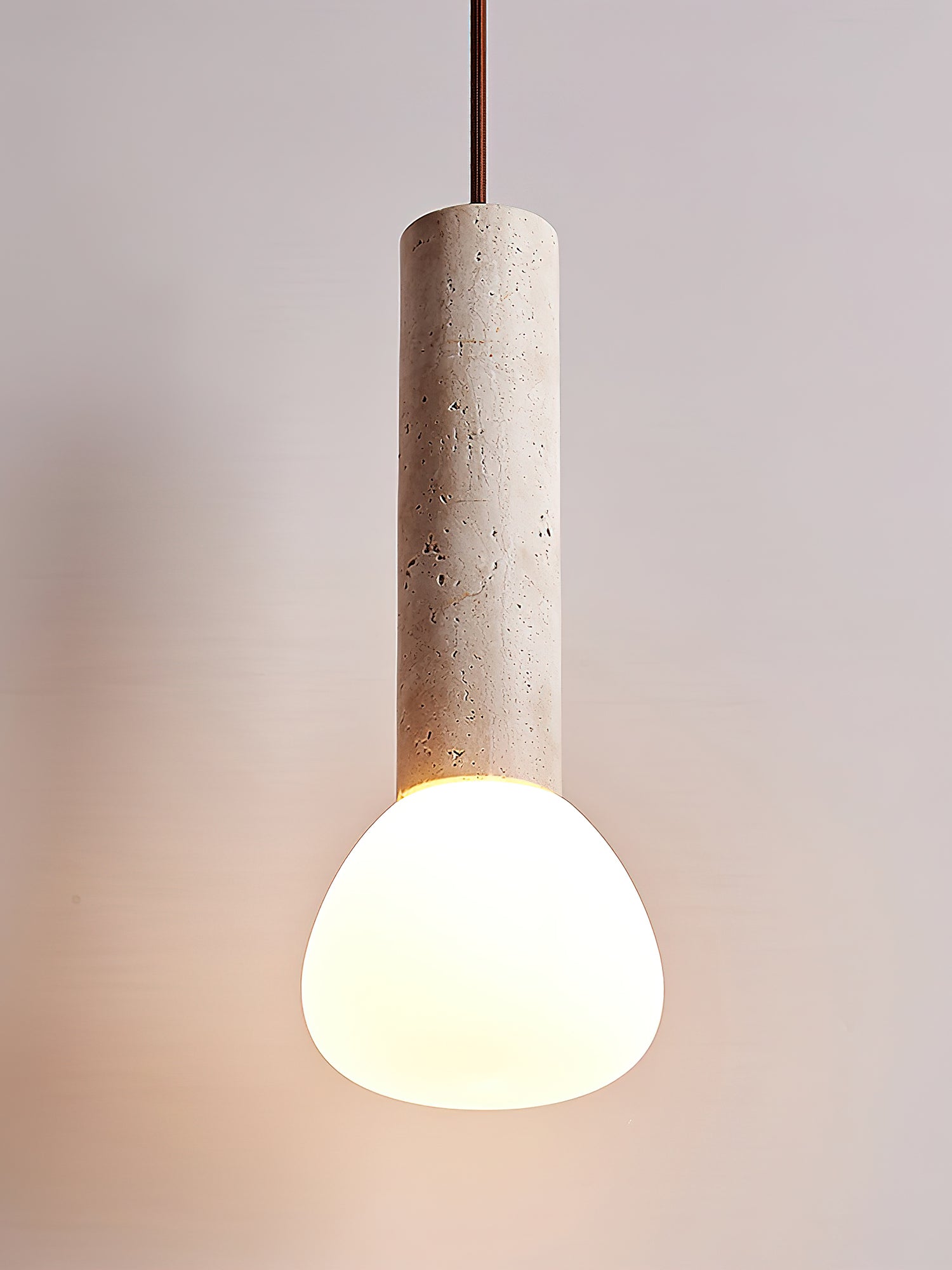 Cicaris Minimalist Travertine Pendant Light - Blowlighting