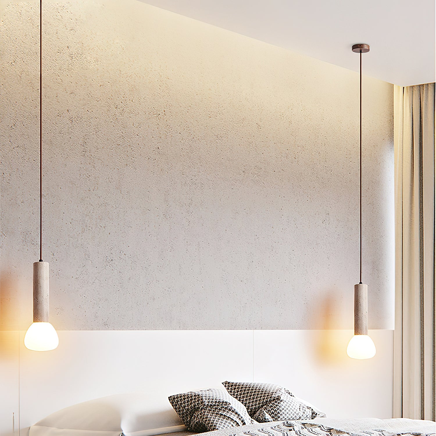 Cicaris Minimalist Travertine Pendant Light - Blowlighting