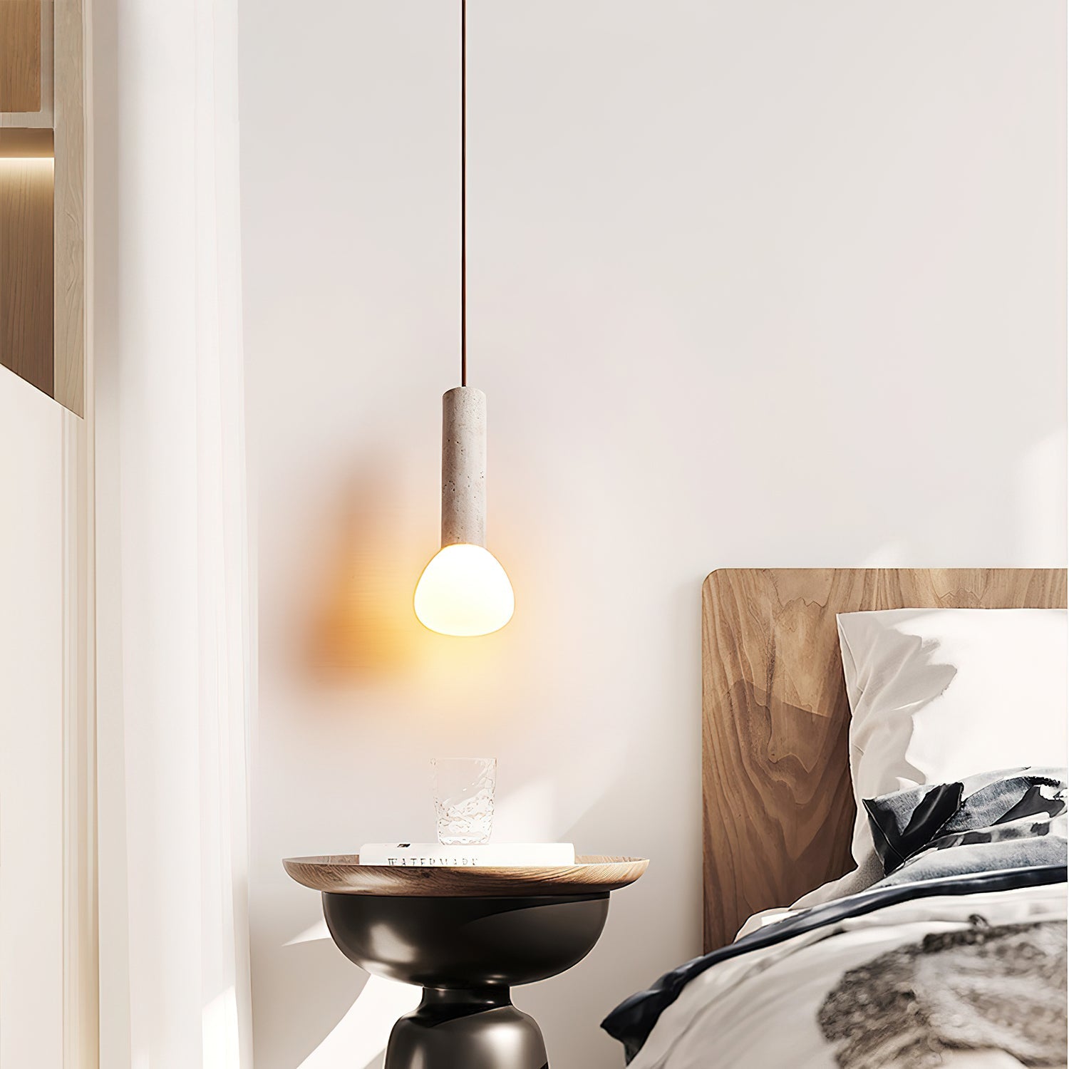 Cicaris Minimalist Travertine Pendant Light - Blowlighting