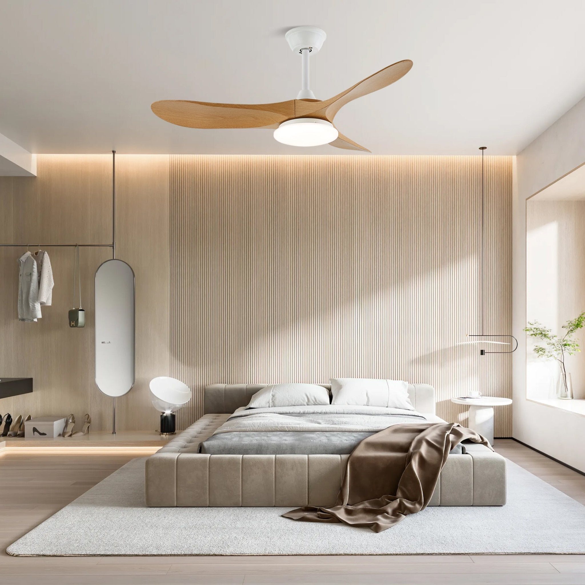 Aveline Modern Wood Ceiling Fan Light - Blowlighting