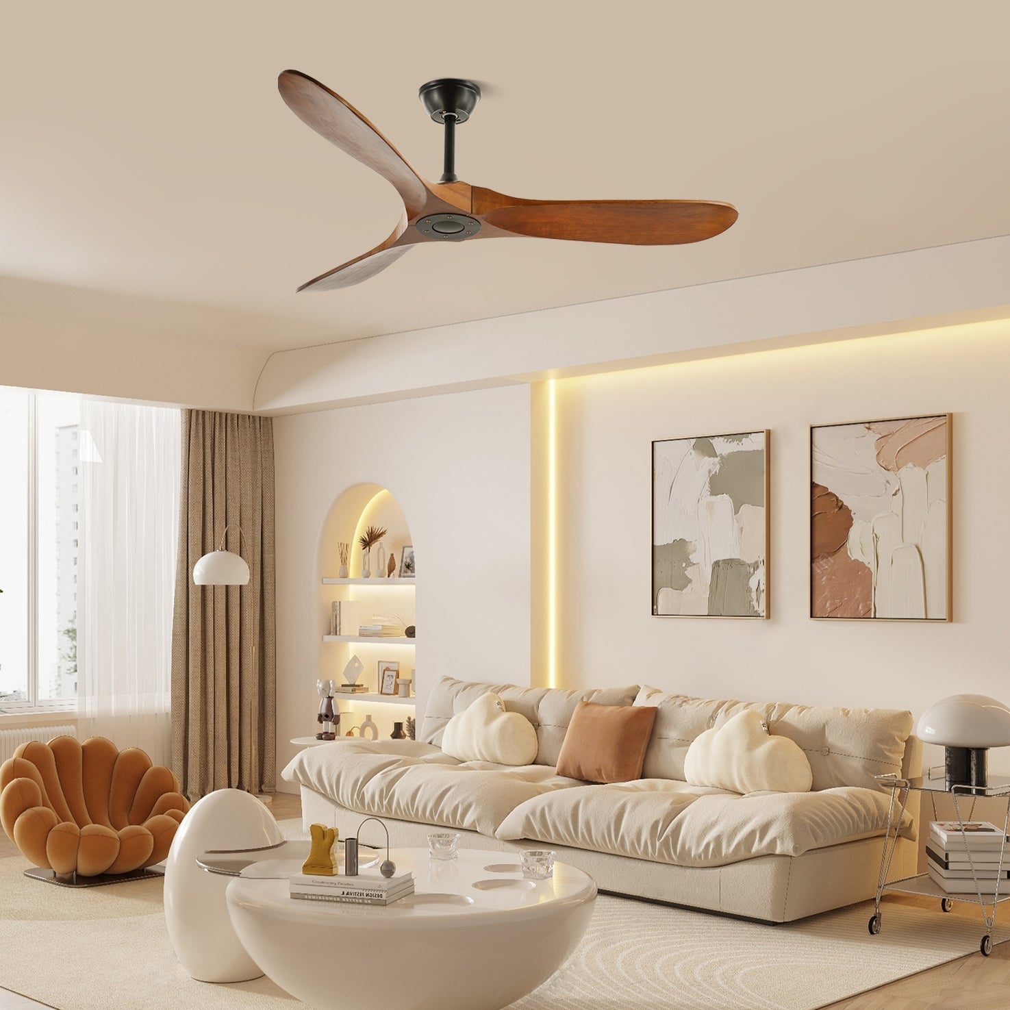 Orano Wood Ceiling Fan - Blowlighting