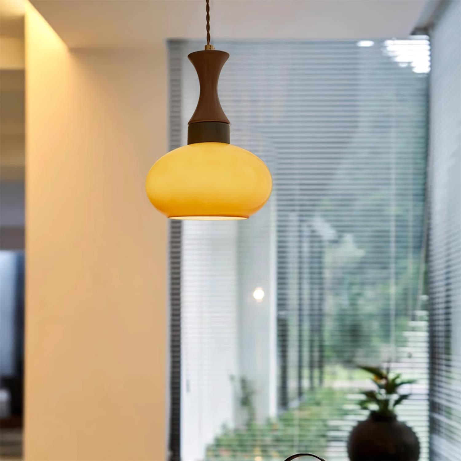 Lartheon Brown Glass Plug-In Pendant Lamp