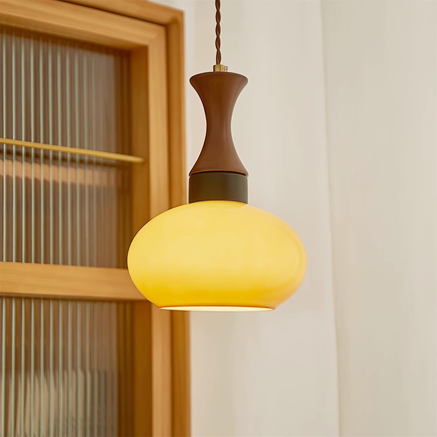 Lartheon Brown Glass Plug-In Pendant Lamp