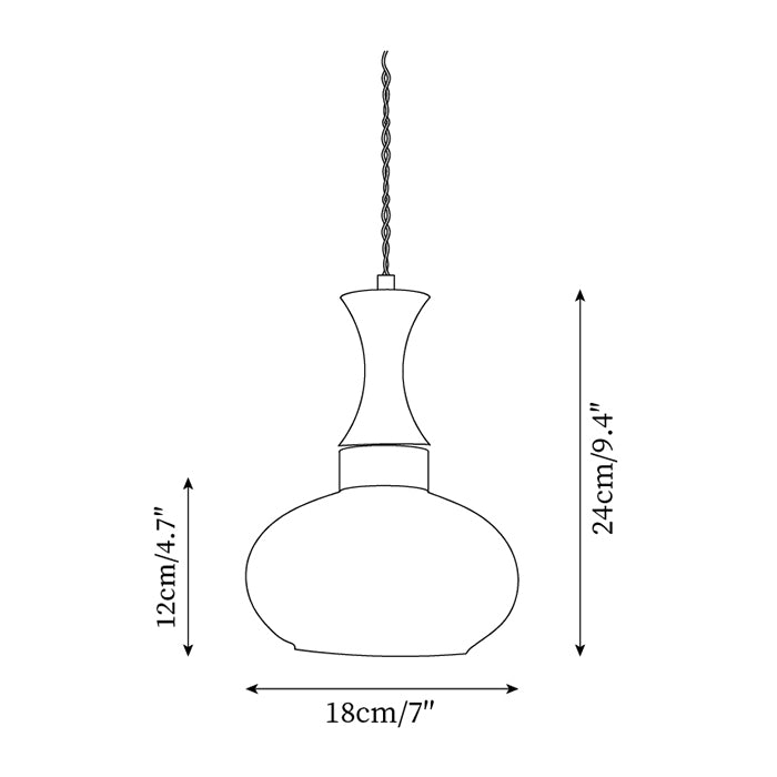 Lartheon Brown Glass Plug-In Pendant Lamp