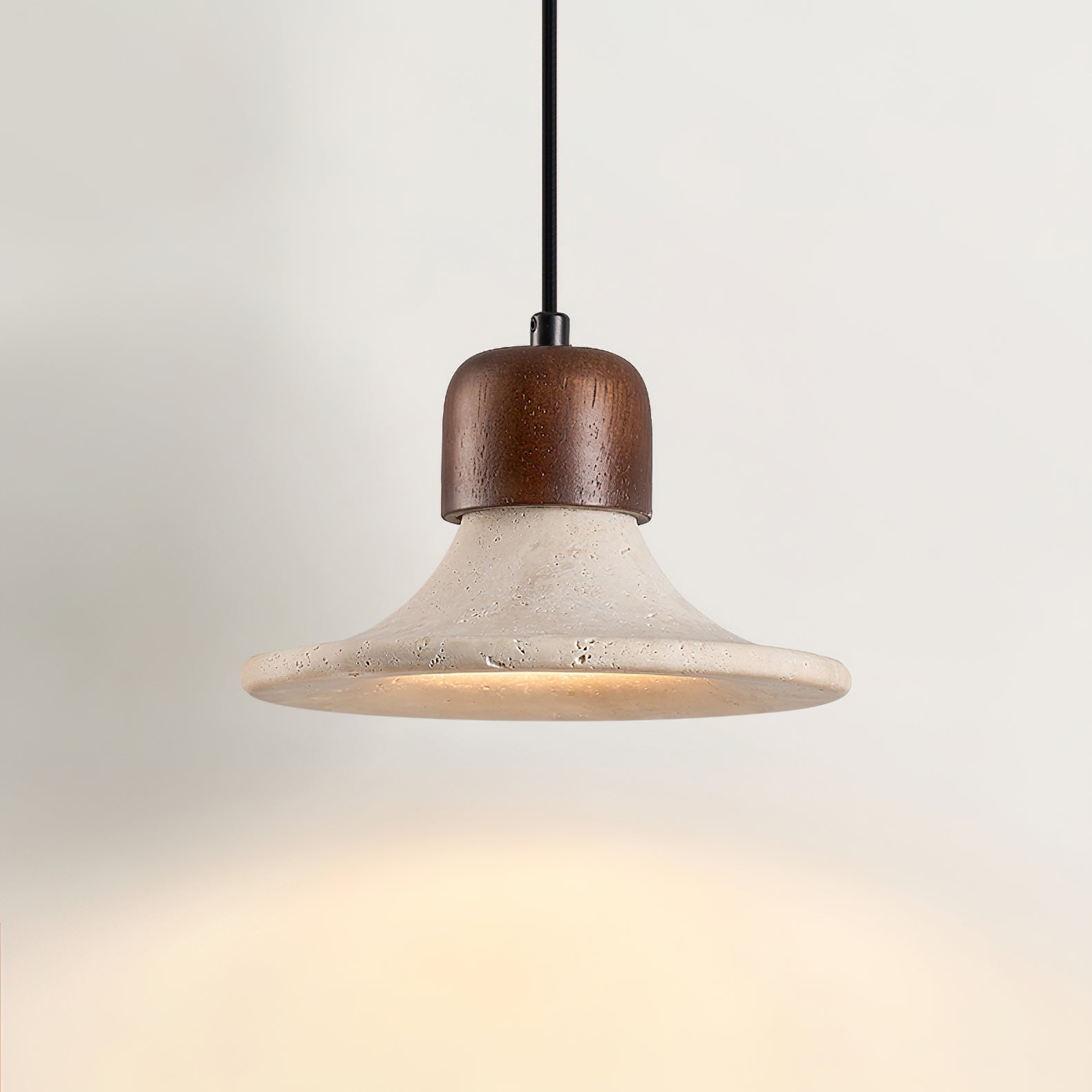 Mayu Wabi-Sabi Travertine Pendant Light