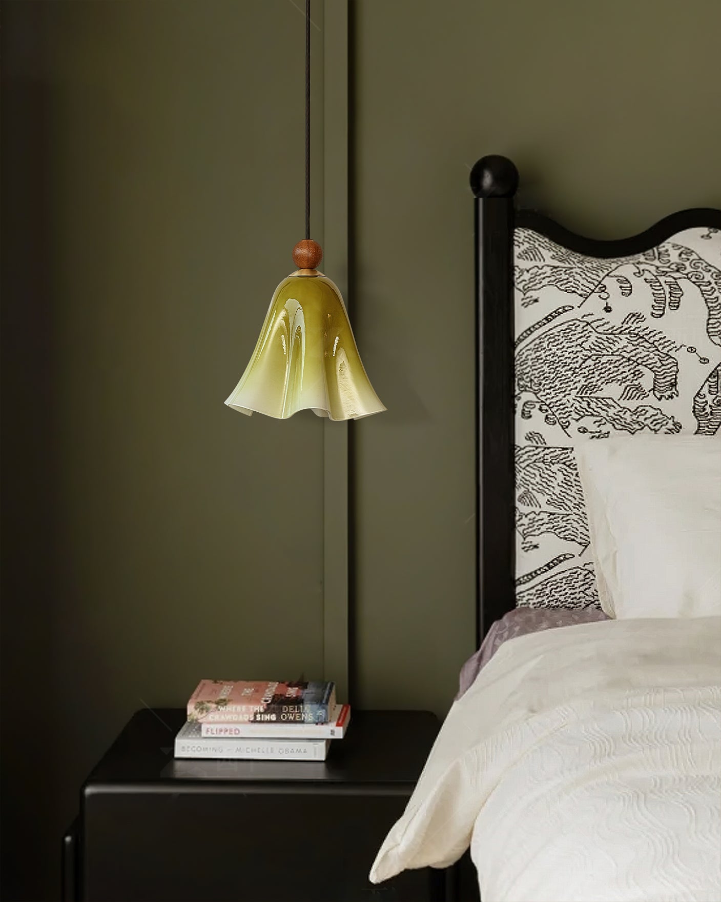 Meblo Floral Glass Pendant Light