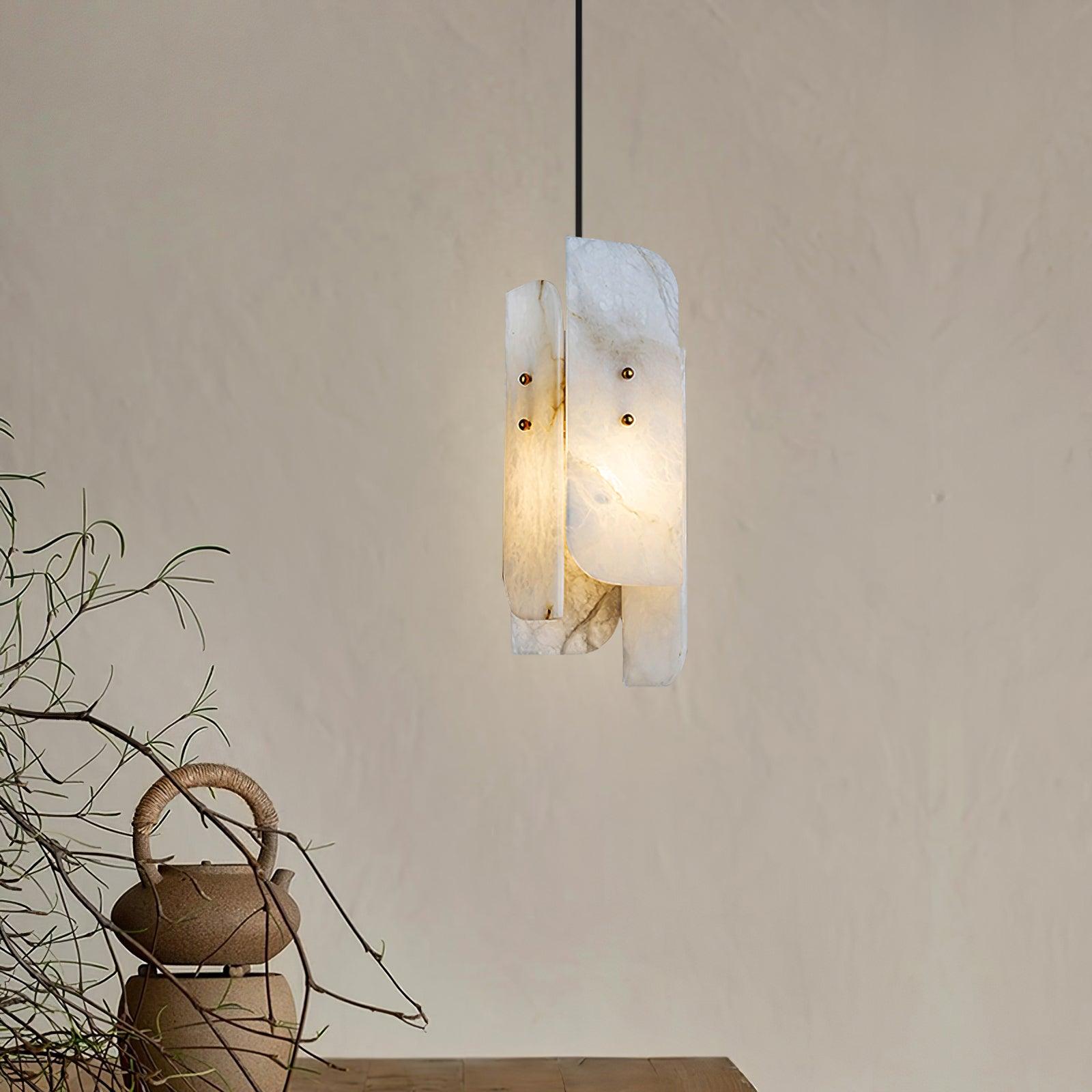 Vicarus Layered Alabaster Pendant Light - Blowlighting