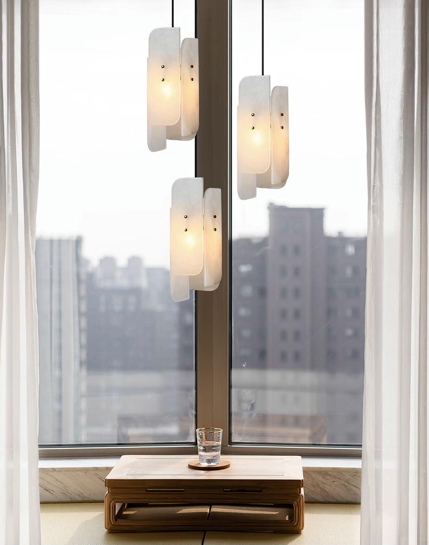 Vicarus Layered Alabaster Pendant Light - Blowlighting