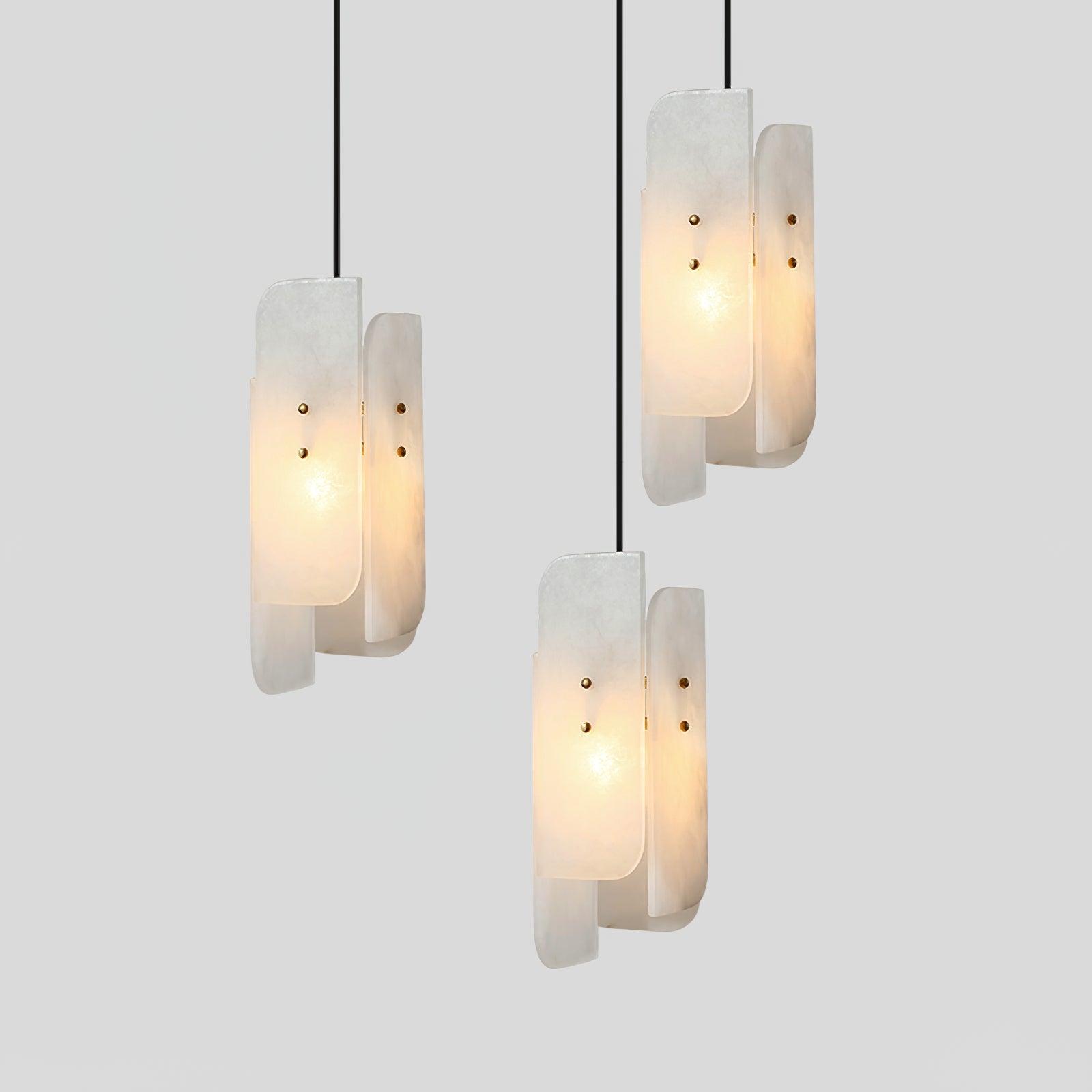 Vicarus Layered Alabaster Pendant Light - Blowlighting