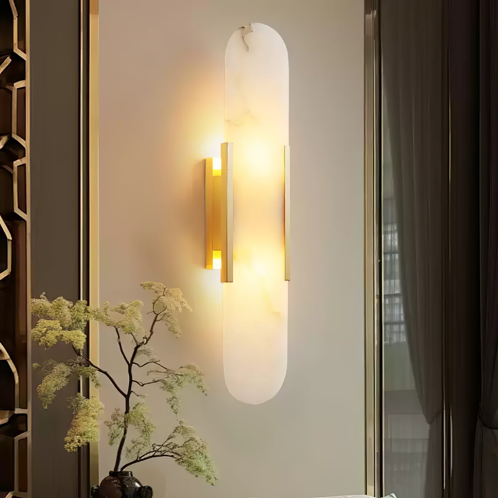 Corvina Oblong Alabaster Wall Light - Blowlighting