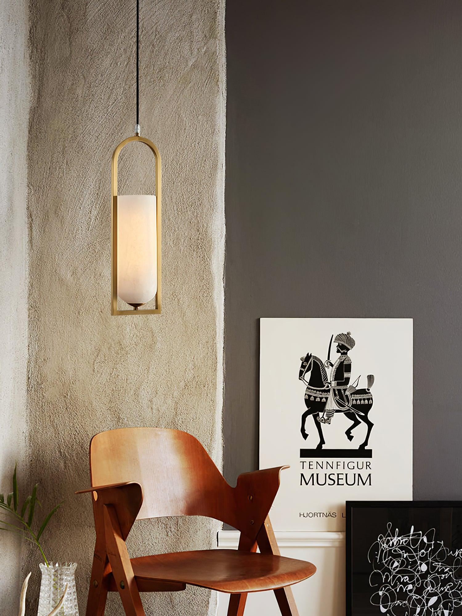 Aethyn Arch Alabaster Pendant Light - Blowlighting
