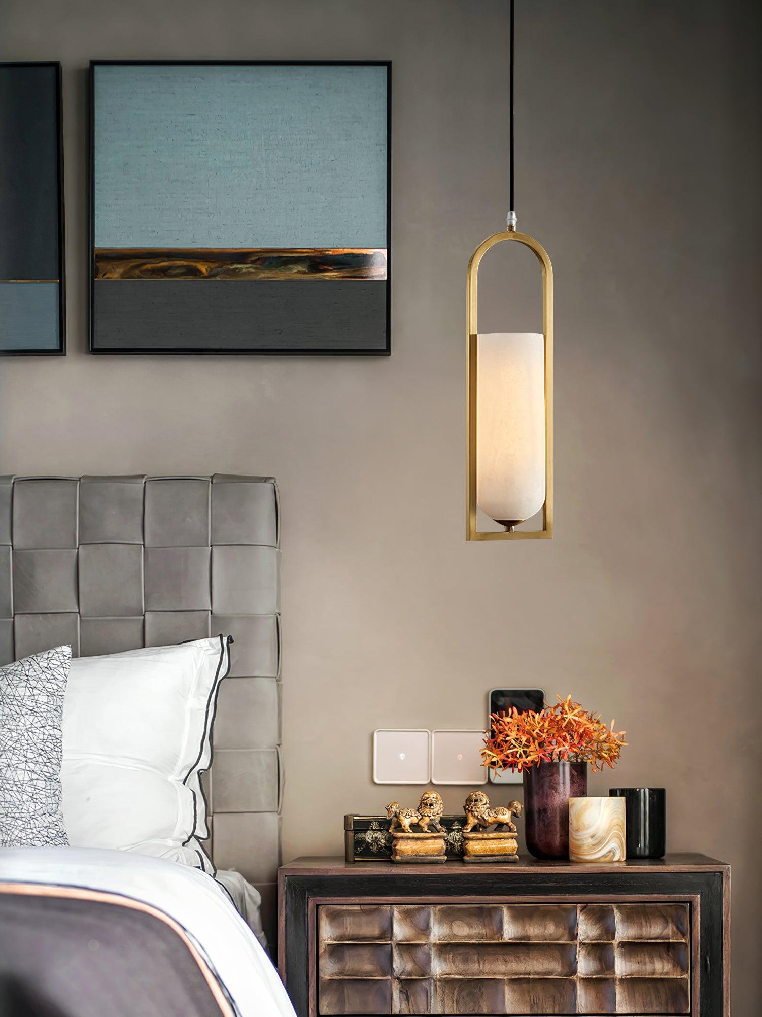 Aethyn Arch Alabaster Pendant Light - Blowlighting