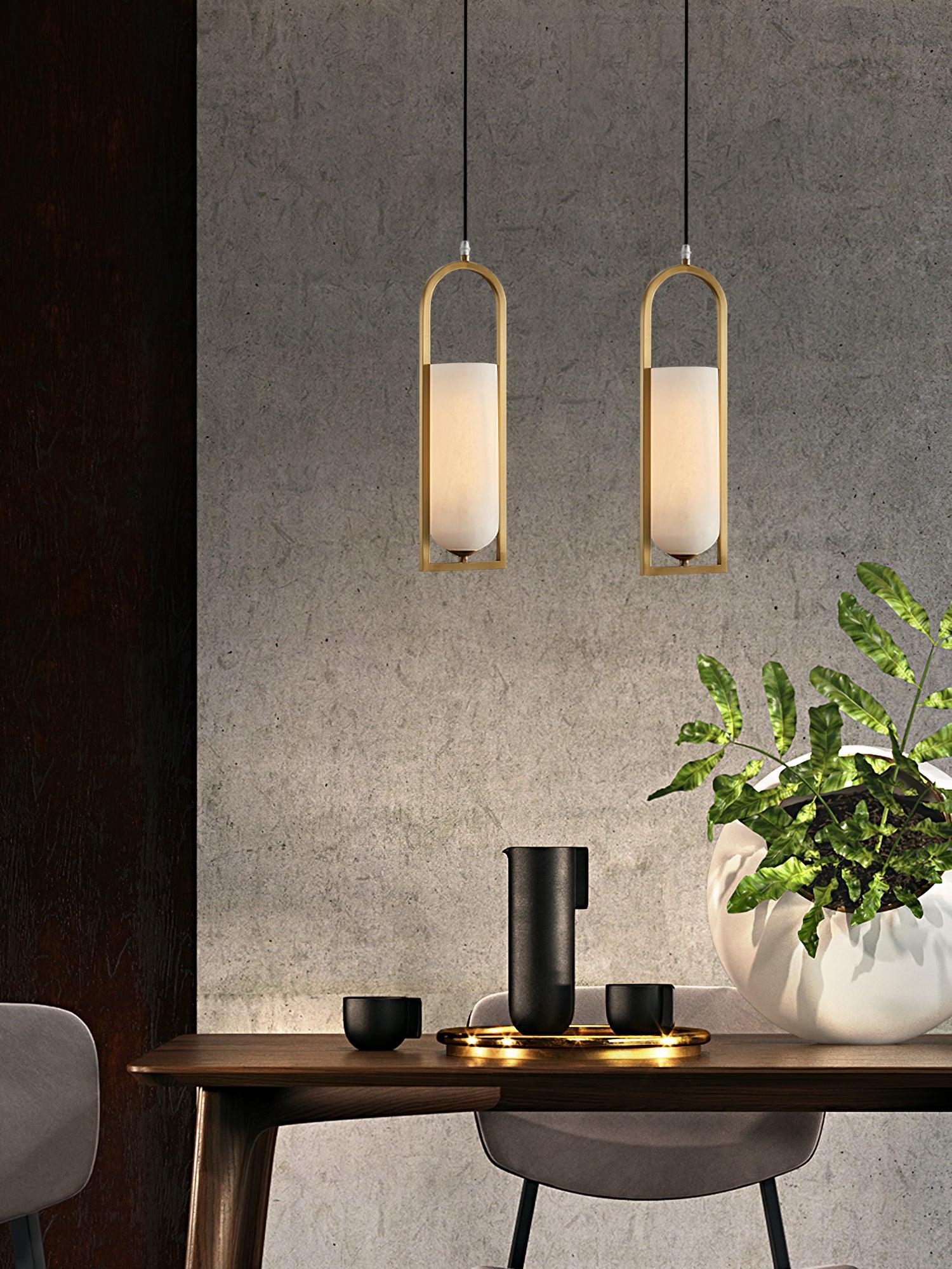 Aethyn Arch Alabaster Pendant Light - Blowlighting