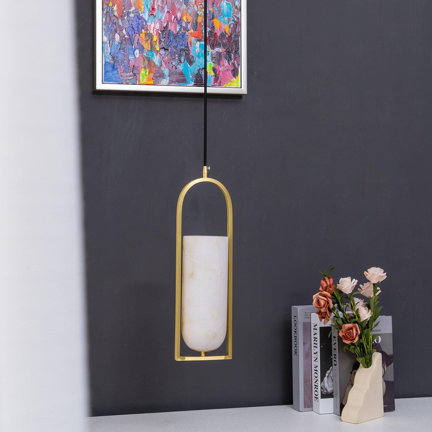 Aethyn Arch Alabaster Pendant Light - Blowlighting