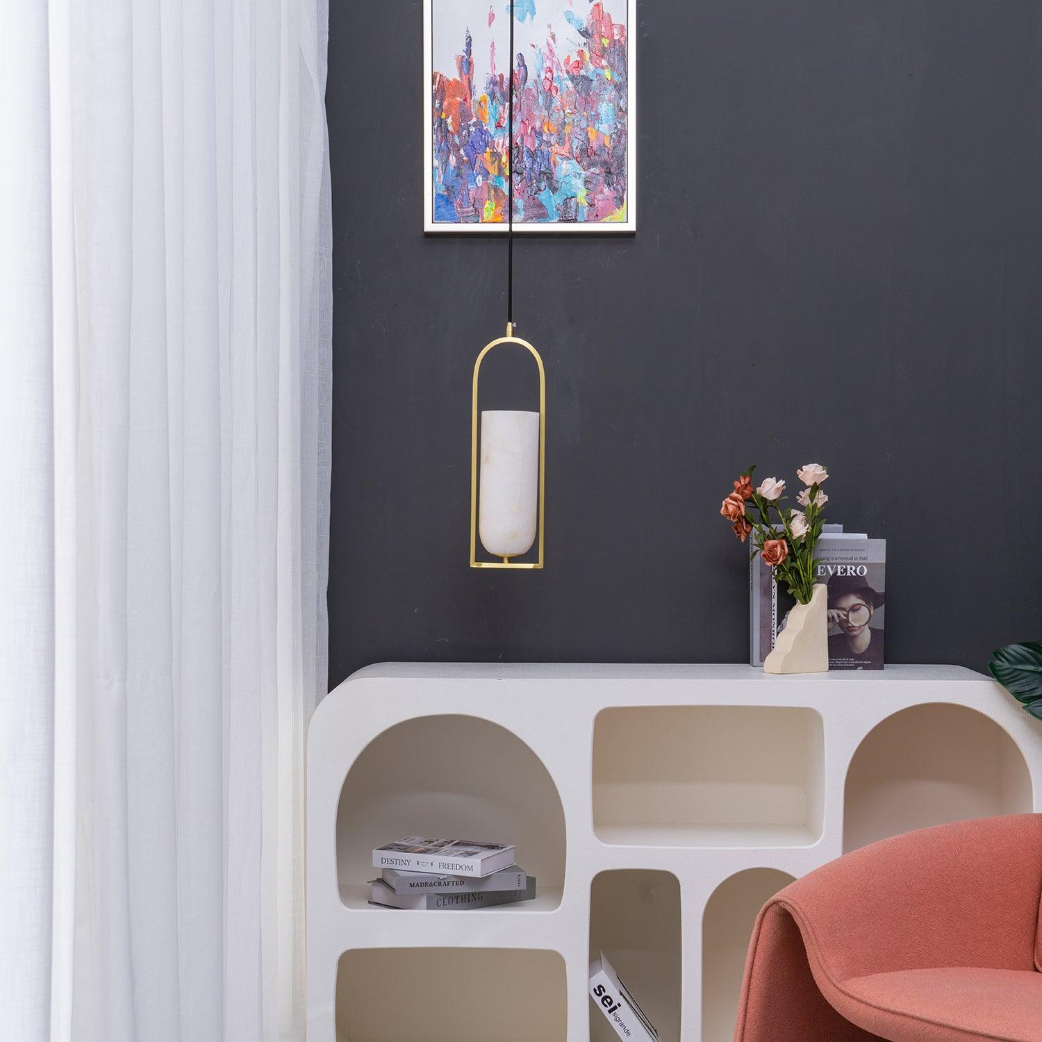 Aethyn Arch Alabaster Pendant Light - Blowlighting