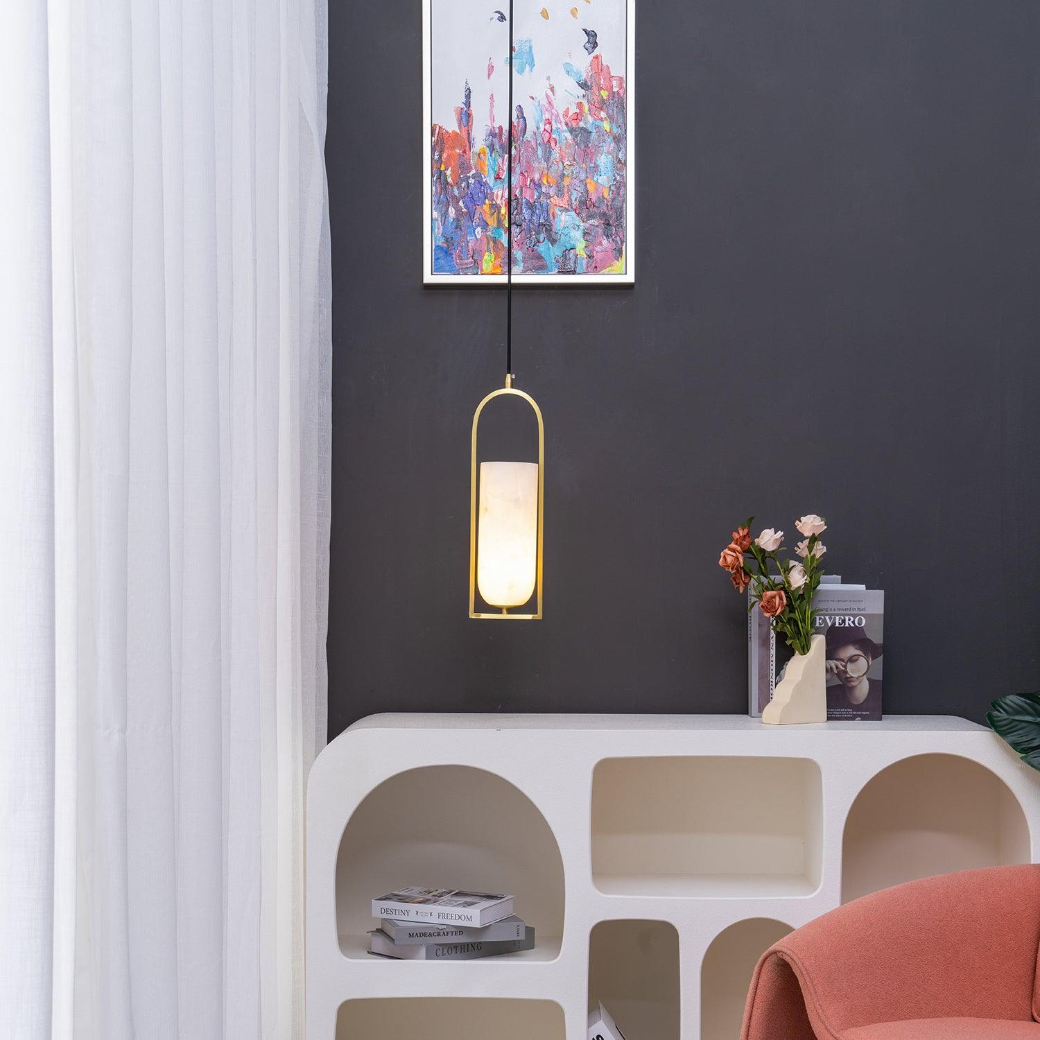 Aethyn Arch Alabaster Pendant Light - Blowlighting
