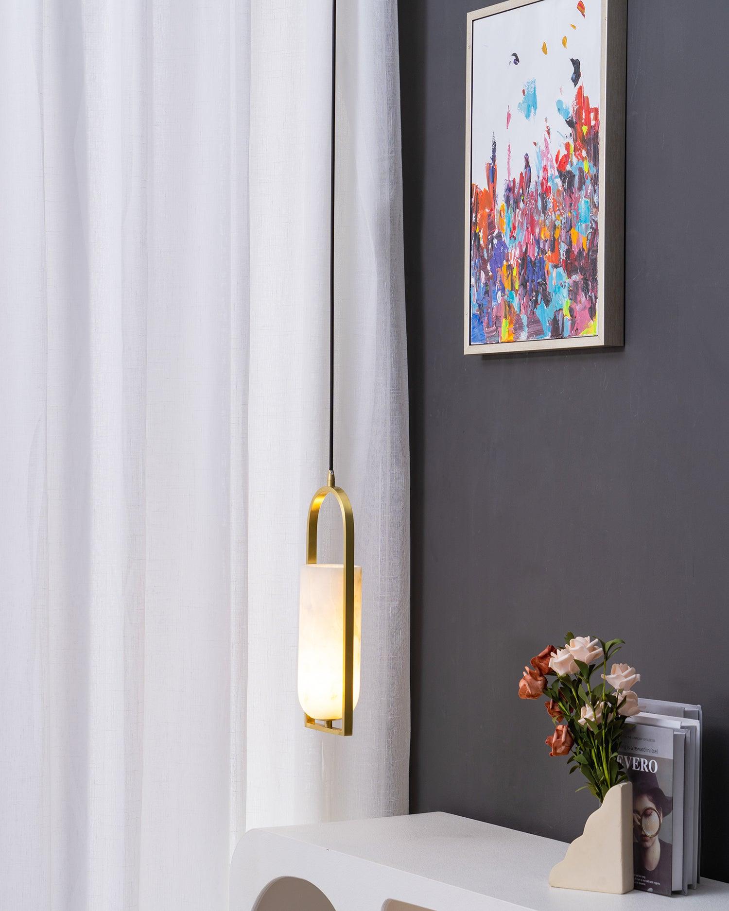 Aethyn Arch Alabaster Pendant Light - Blowlighting