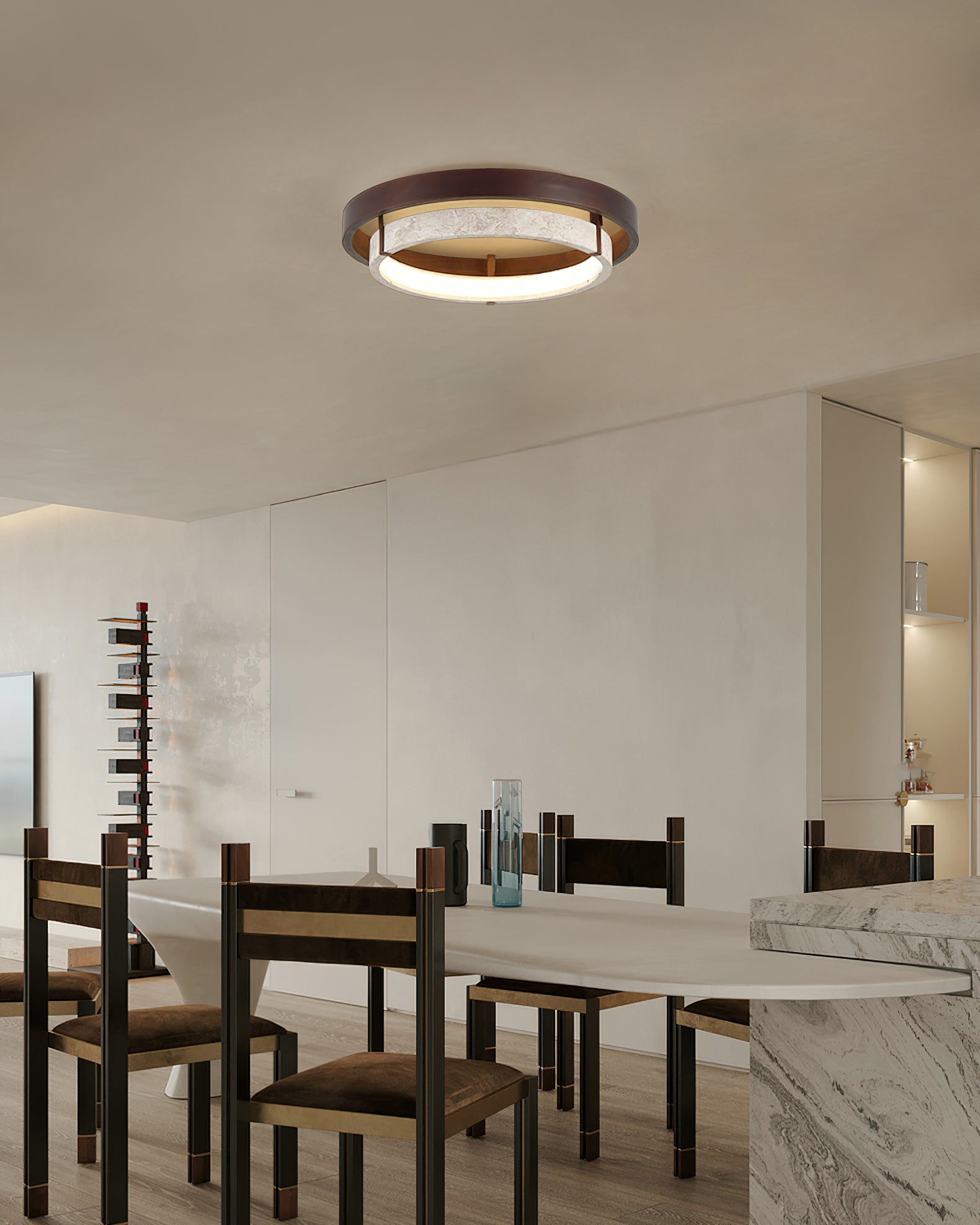 Menine Wabi-Sabi Travertine Ceiling Light