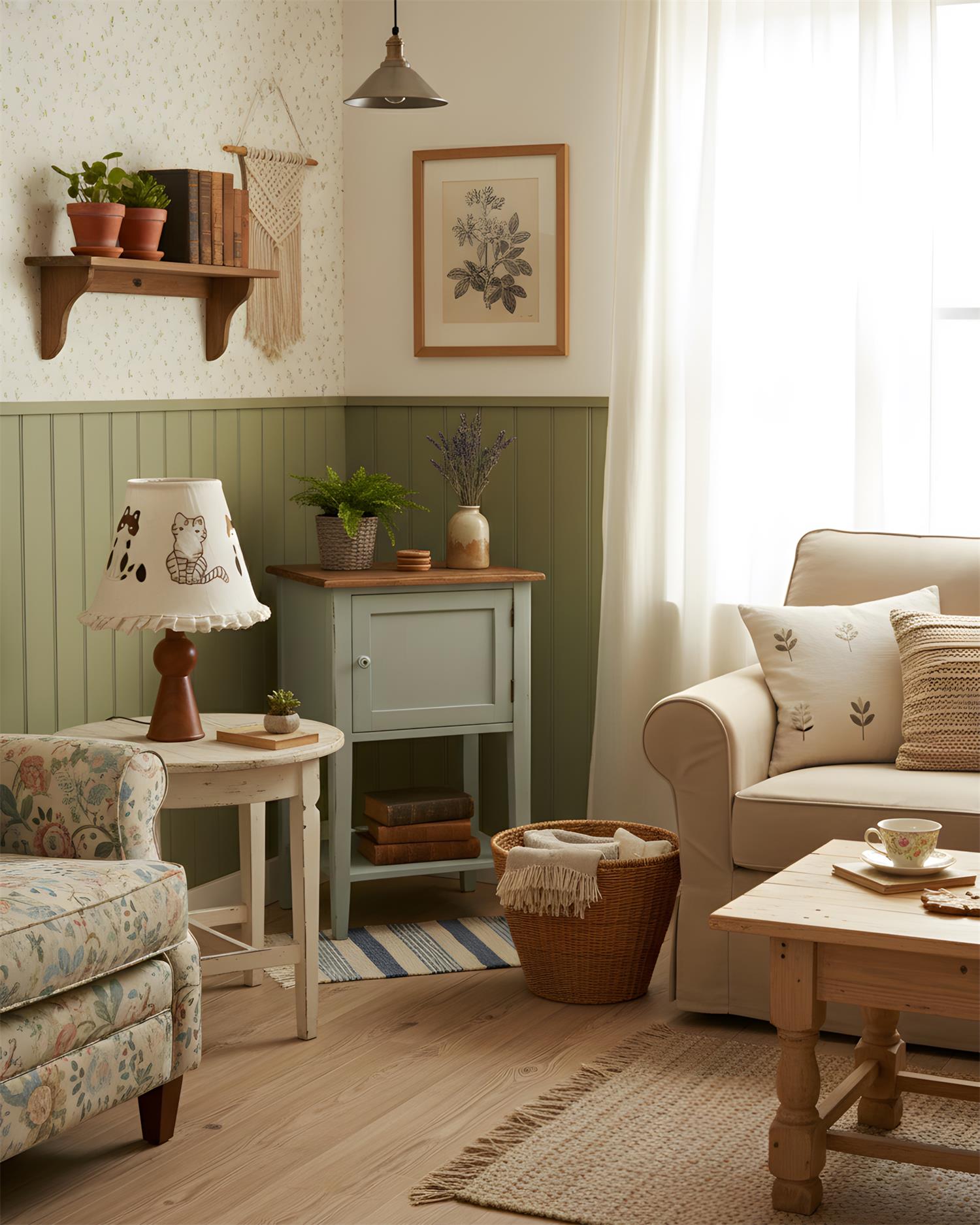 Meowla Natural Fabric Table Light