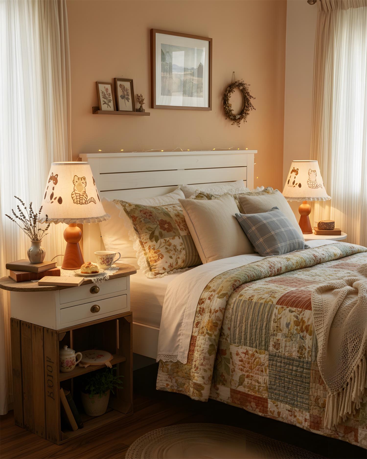 Meowla Natural Fabric Table Light