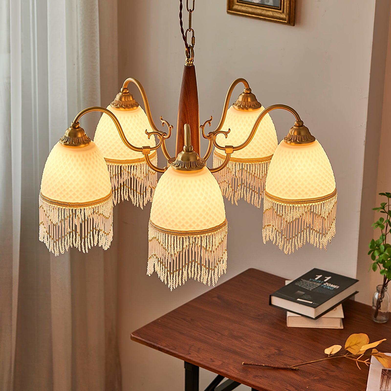Aurora Chandelier Tassel Glass Vintage - Blowlighting