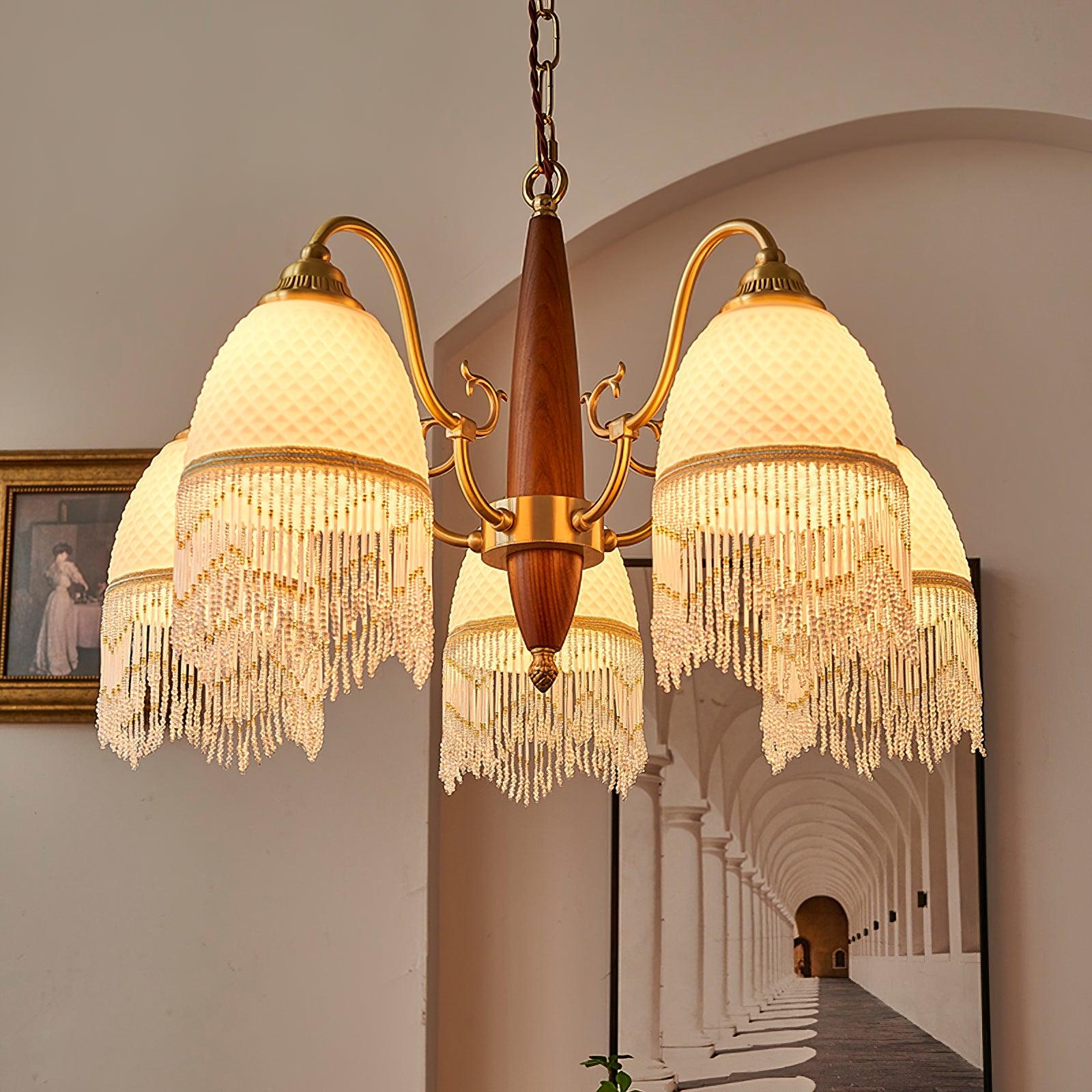 Aurora Chandelier Tassel Glass Vintage - Blowlighting