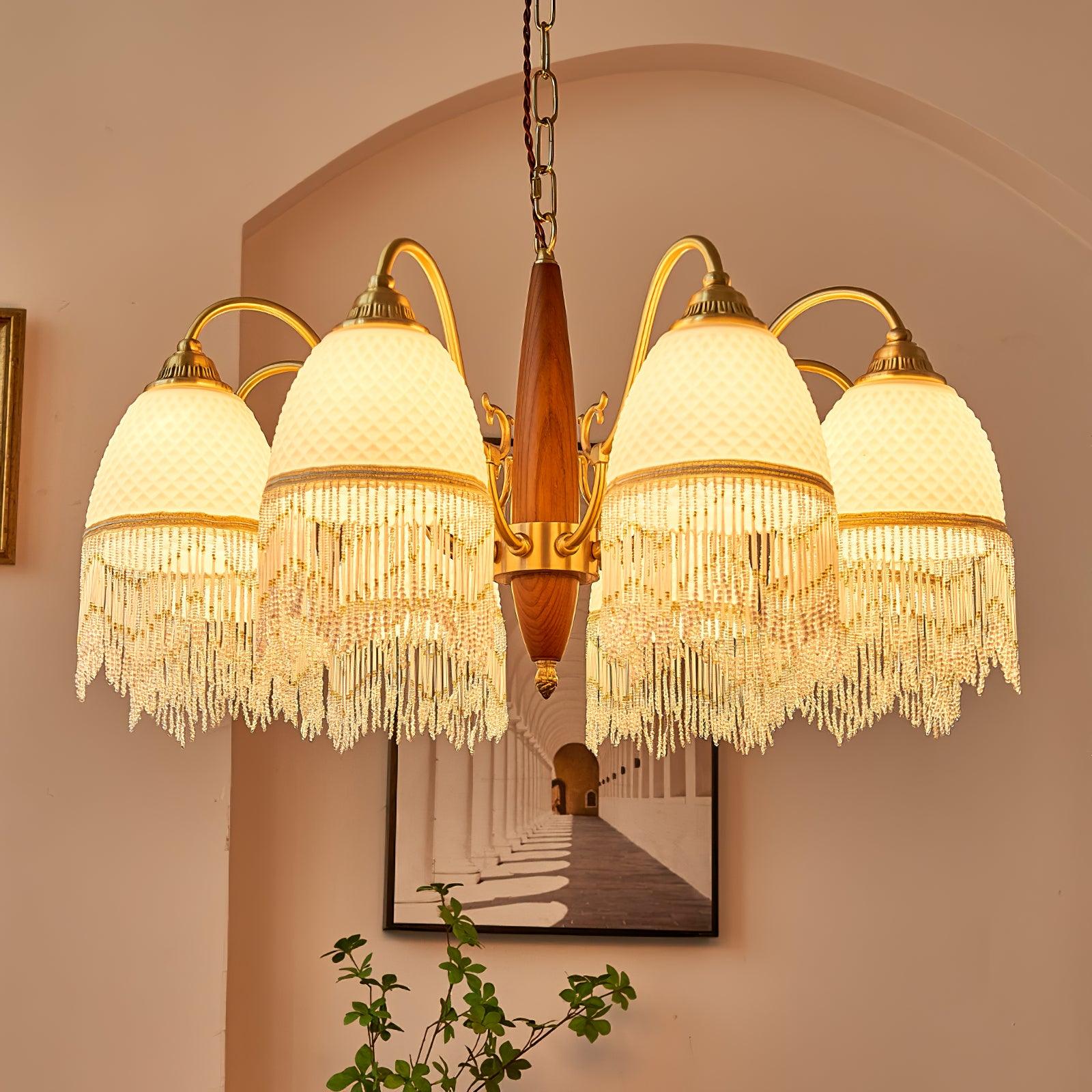 Aurora Chandelier Tassel Glass Vintage - Blowlighting