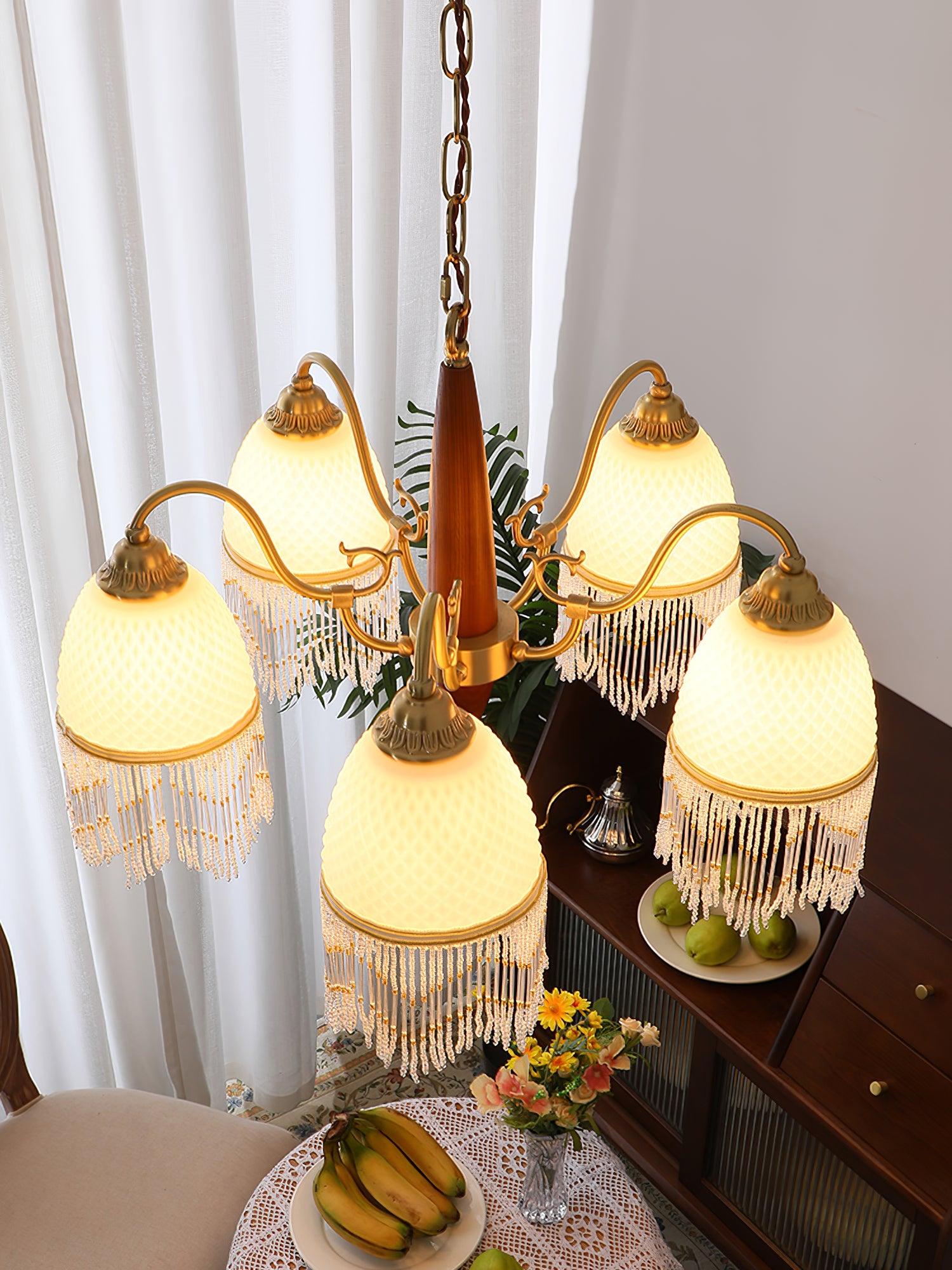 Aurora Chandelier Tassel Glass Vintage - Blowlighting