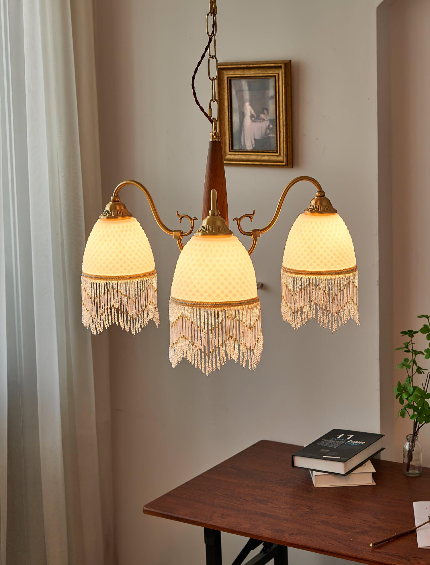 Aurora Chandelier Tassel Glass Vintage - Blowlighting