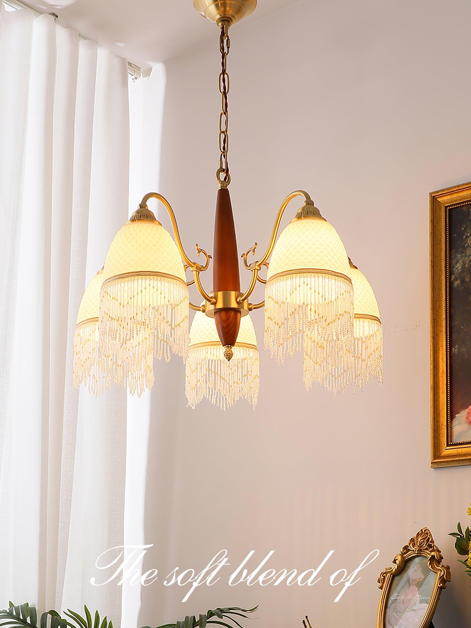 Aurora Chandelier Tassel Glass Vintage - Blowlighting