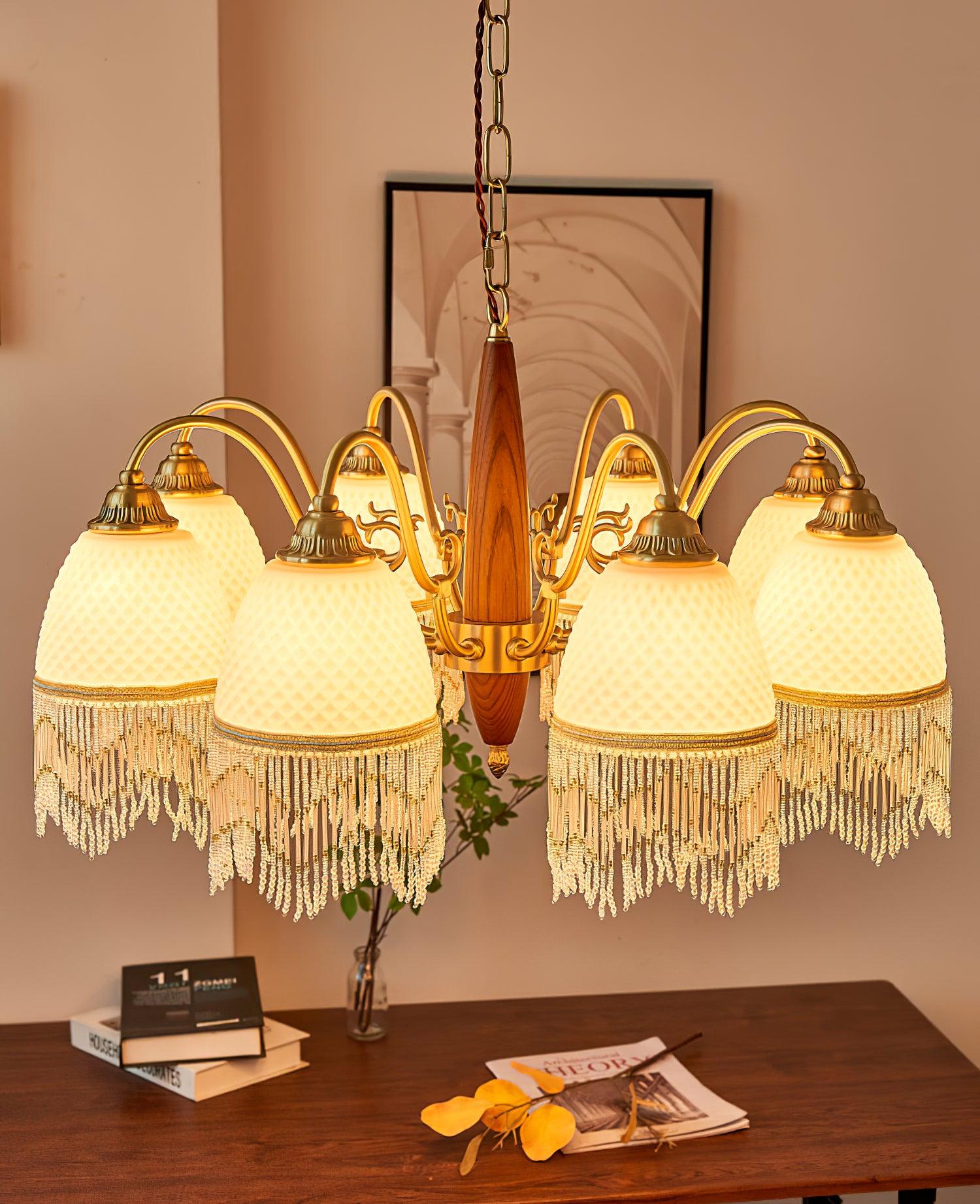 Aurora Chandelier Tassel Glass Vintage - Blowlighting