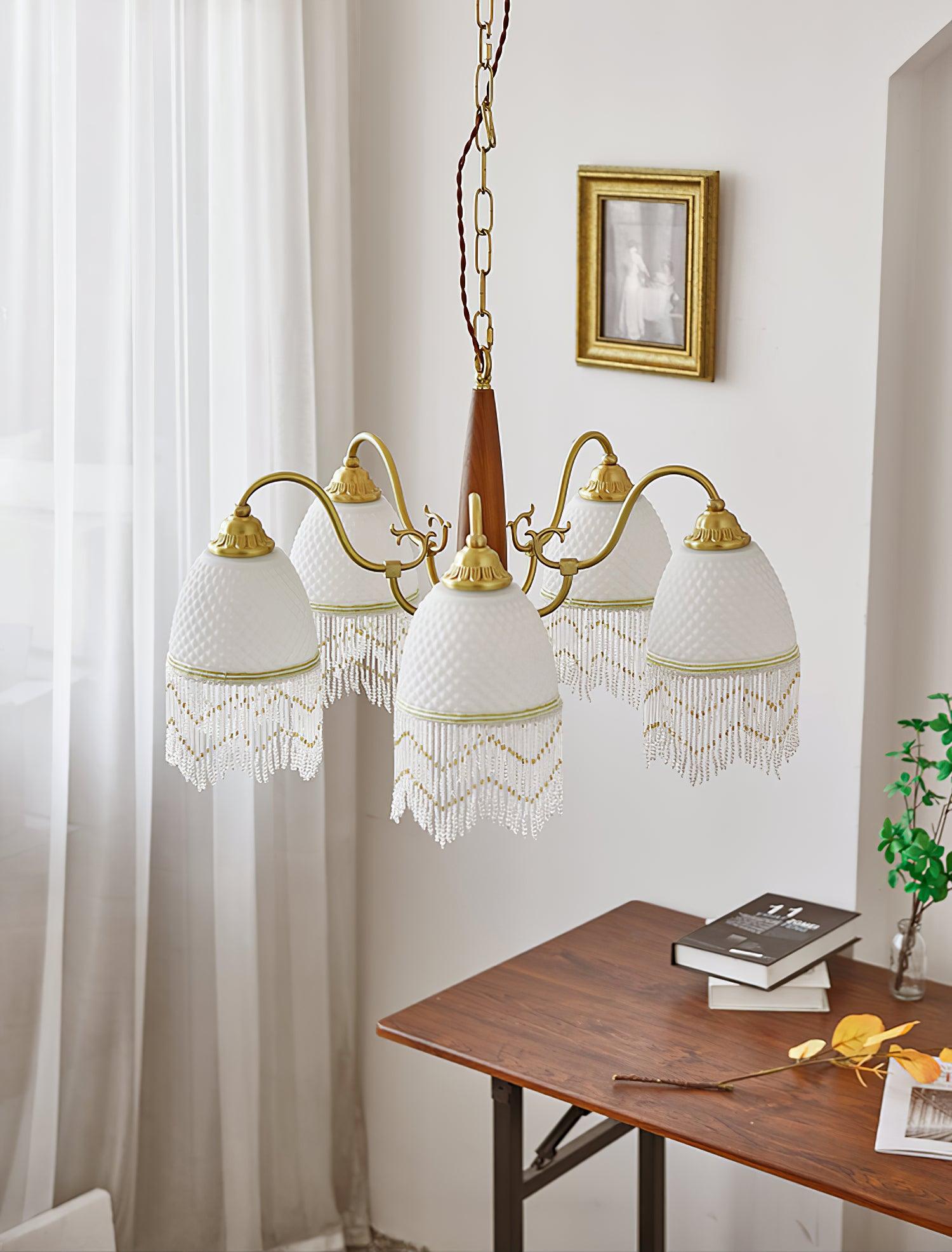 Aurora Chandelier Tassel Glass Vintage - Blowlighting