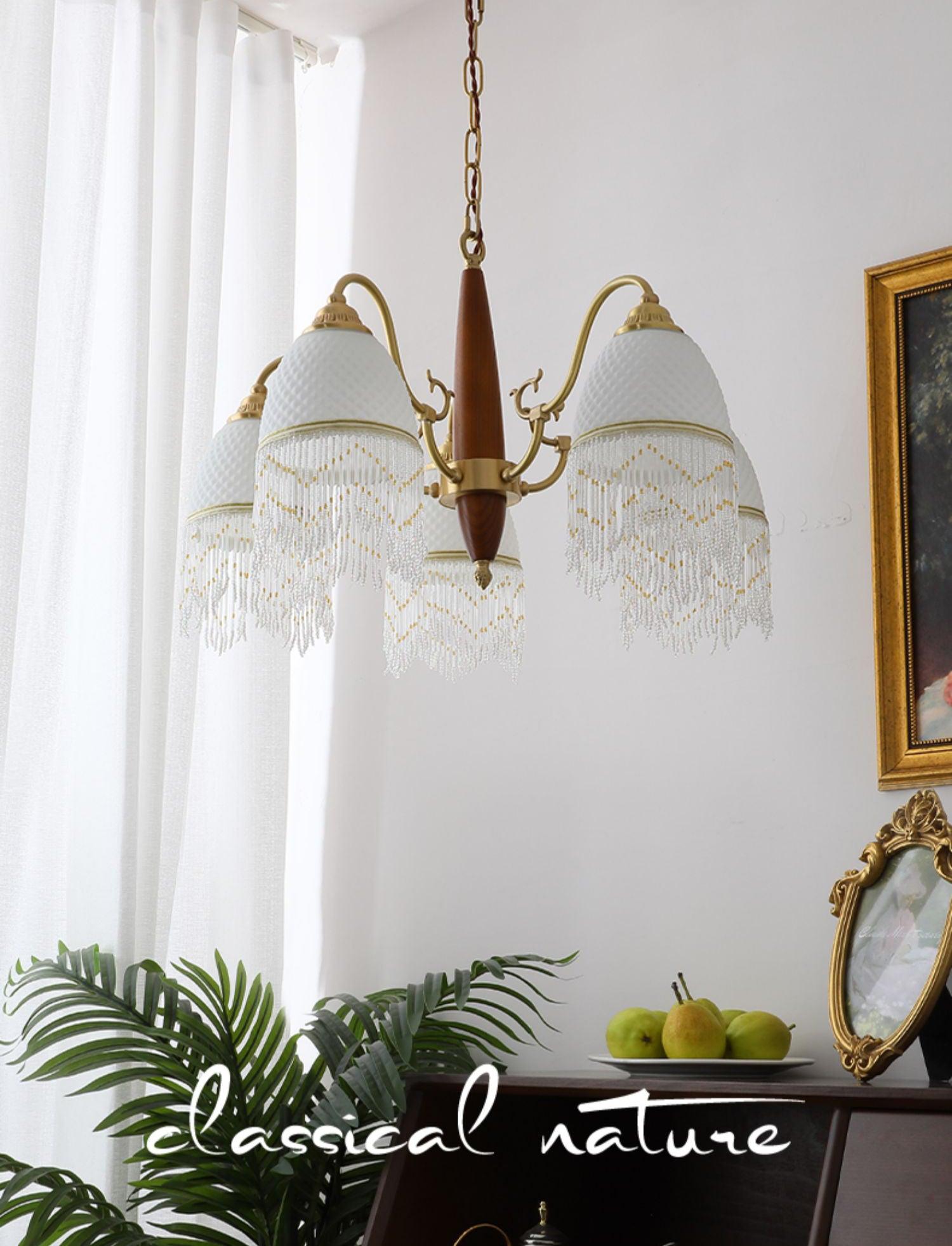 Aurora Chandelier Tassel Glass Vintage - Blowlighting