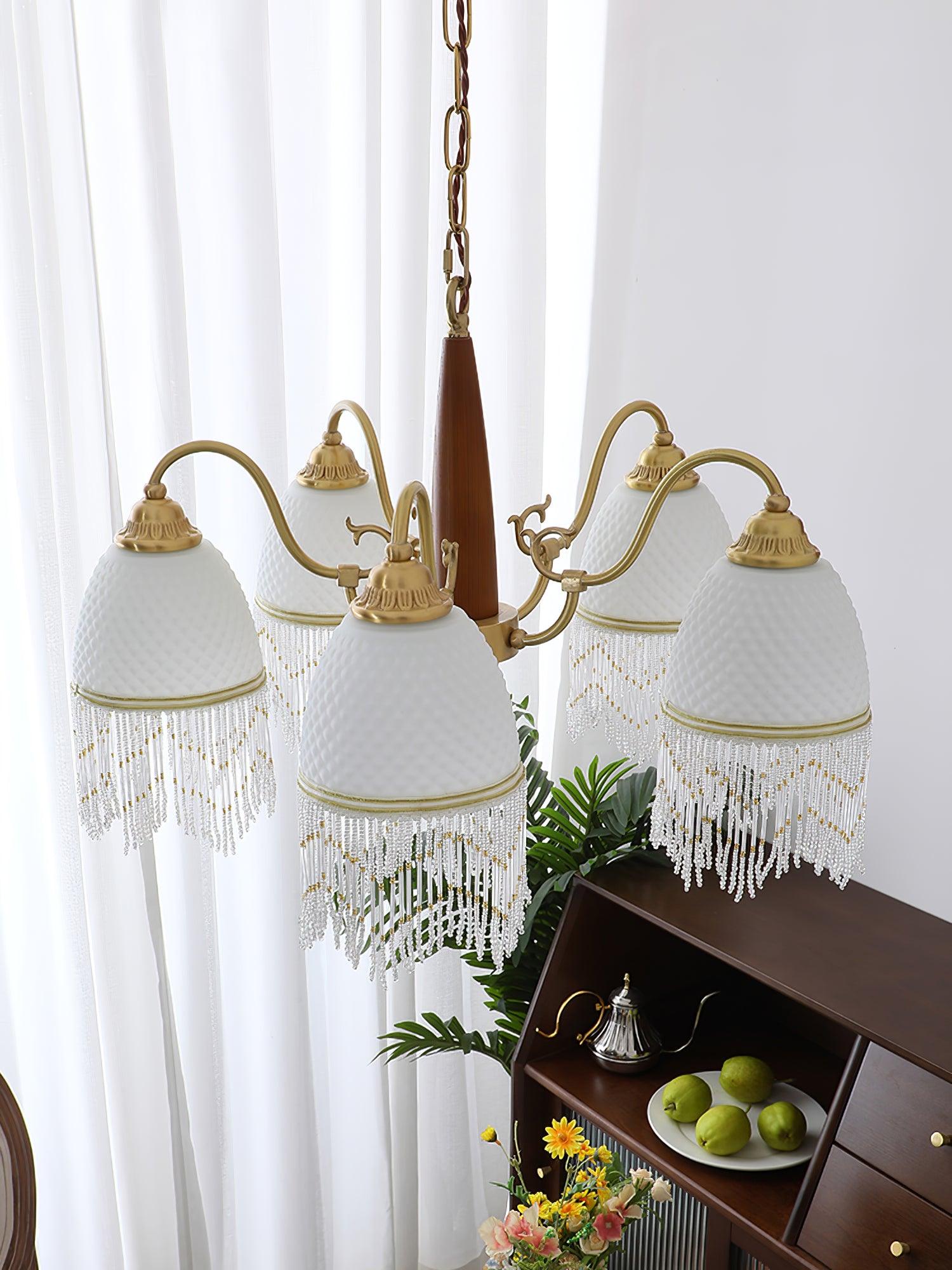 Aurora Chandelier Tassel Glass Vintage - Blowlighting