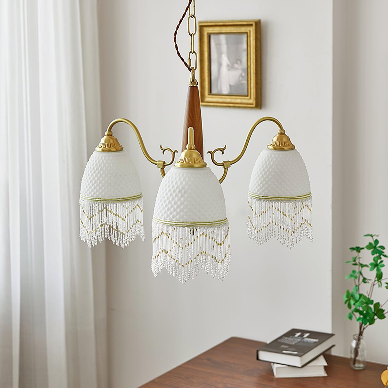 Aurora Chandelier Tassel Glass Vintage - Blowlighting