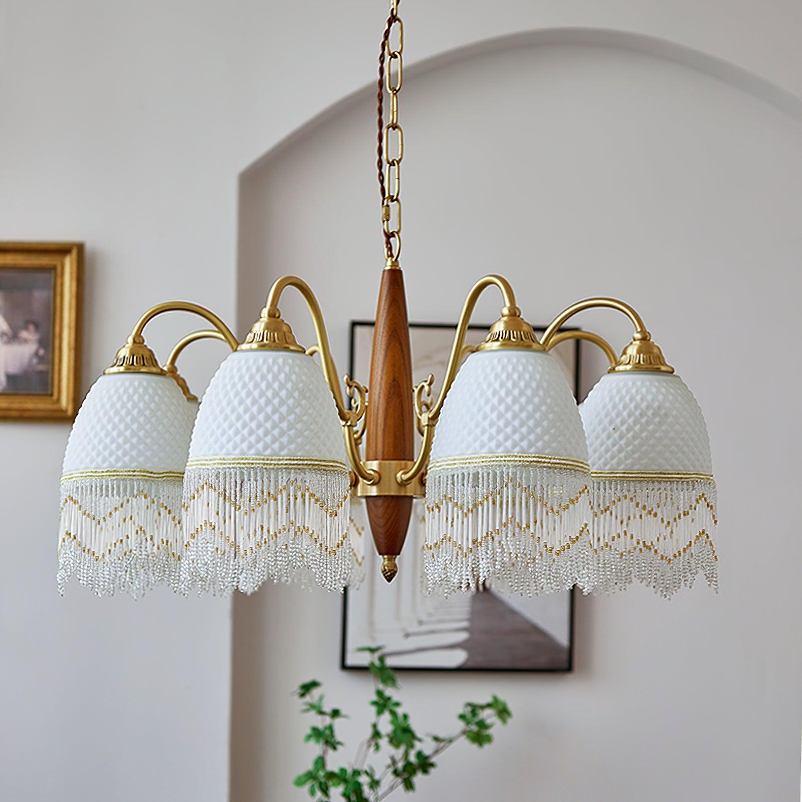 Aurora Chandelier Tassel Glass Vintage - Blowlighting
