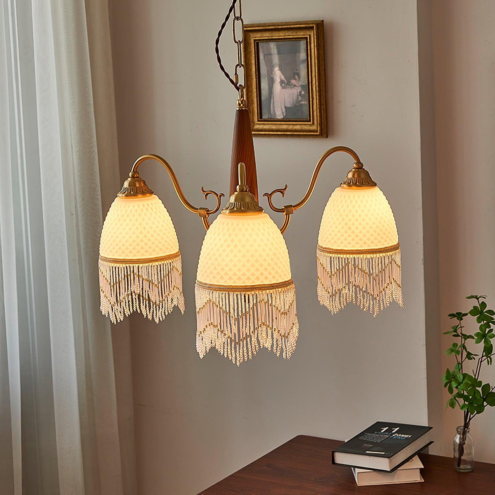 Aurora Chandelier Tassel Glass Vintage - Blowlighting