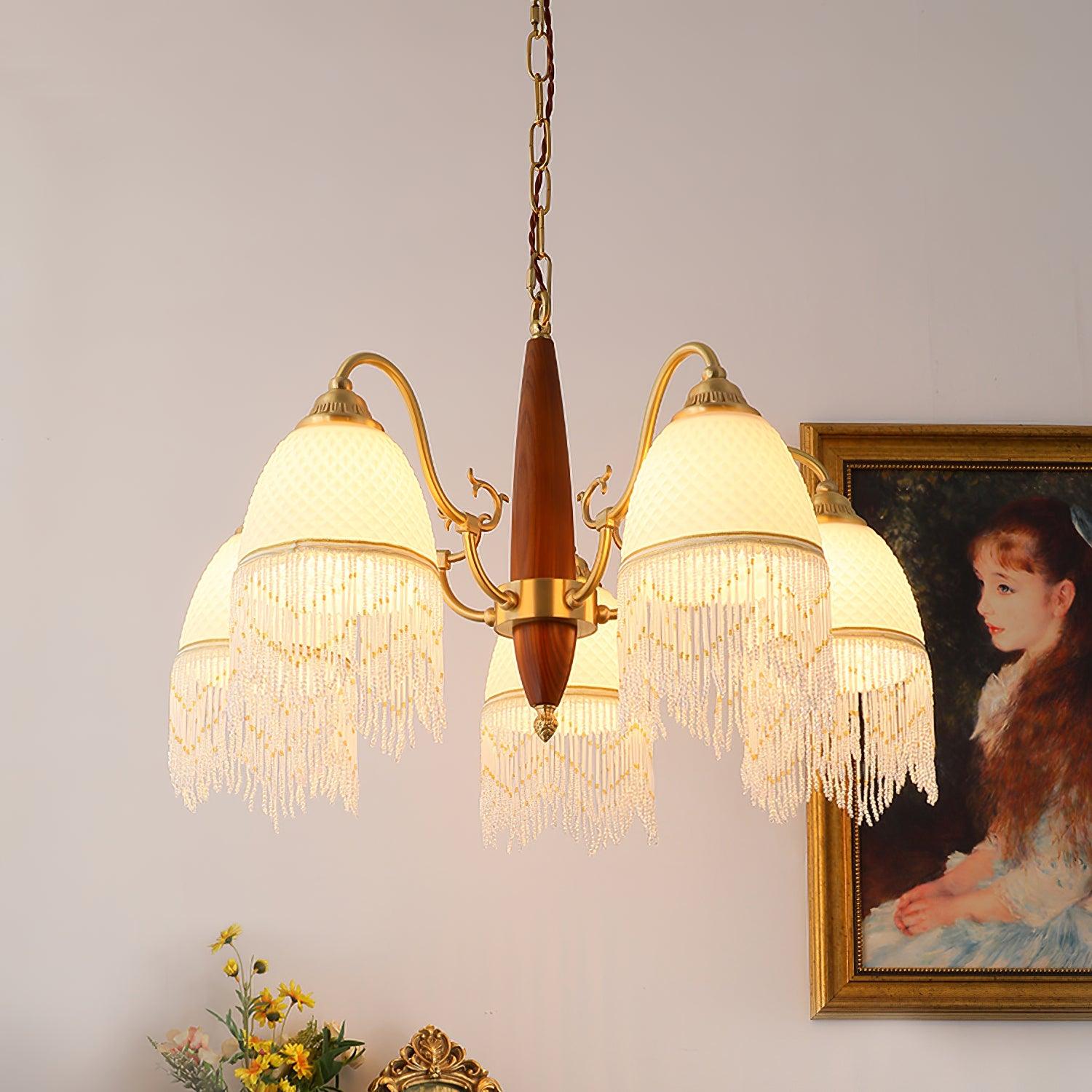 Aurora Chandelier Tassel Glass Vintage - Blowlighting