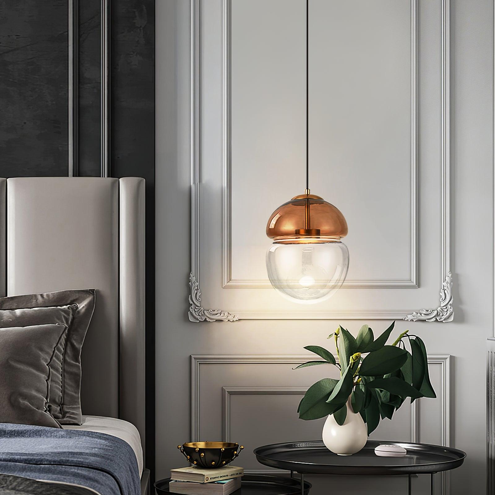 Aged Modern Minimalist Dome Metal Glass Pendant Light - Blowlighting